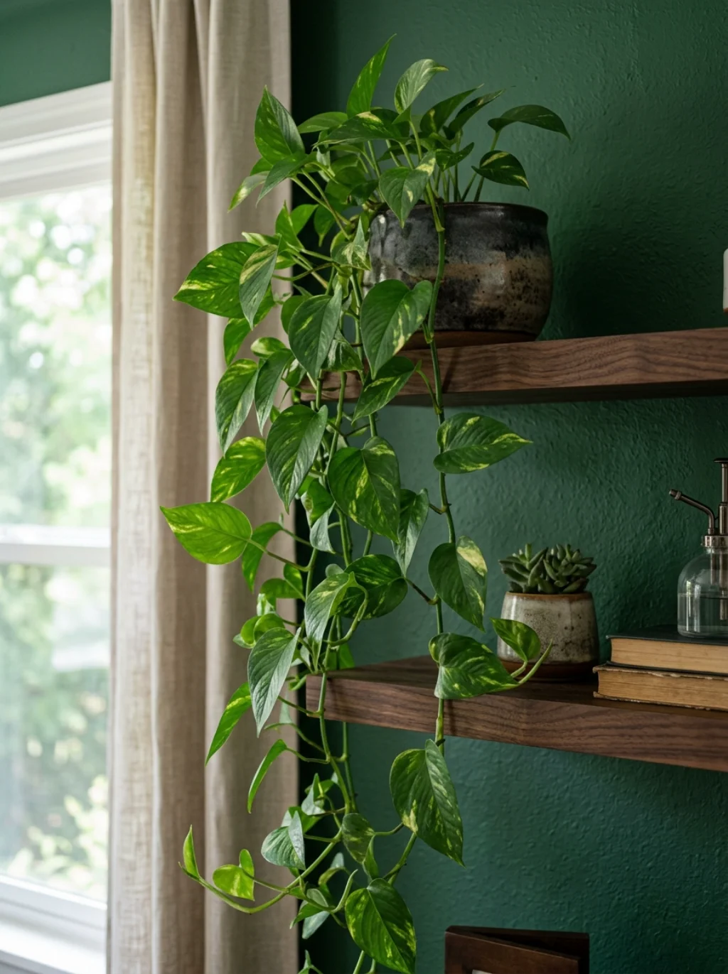 Plants That Breathe Life Into a Dark Bohemian Sleep Space
