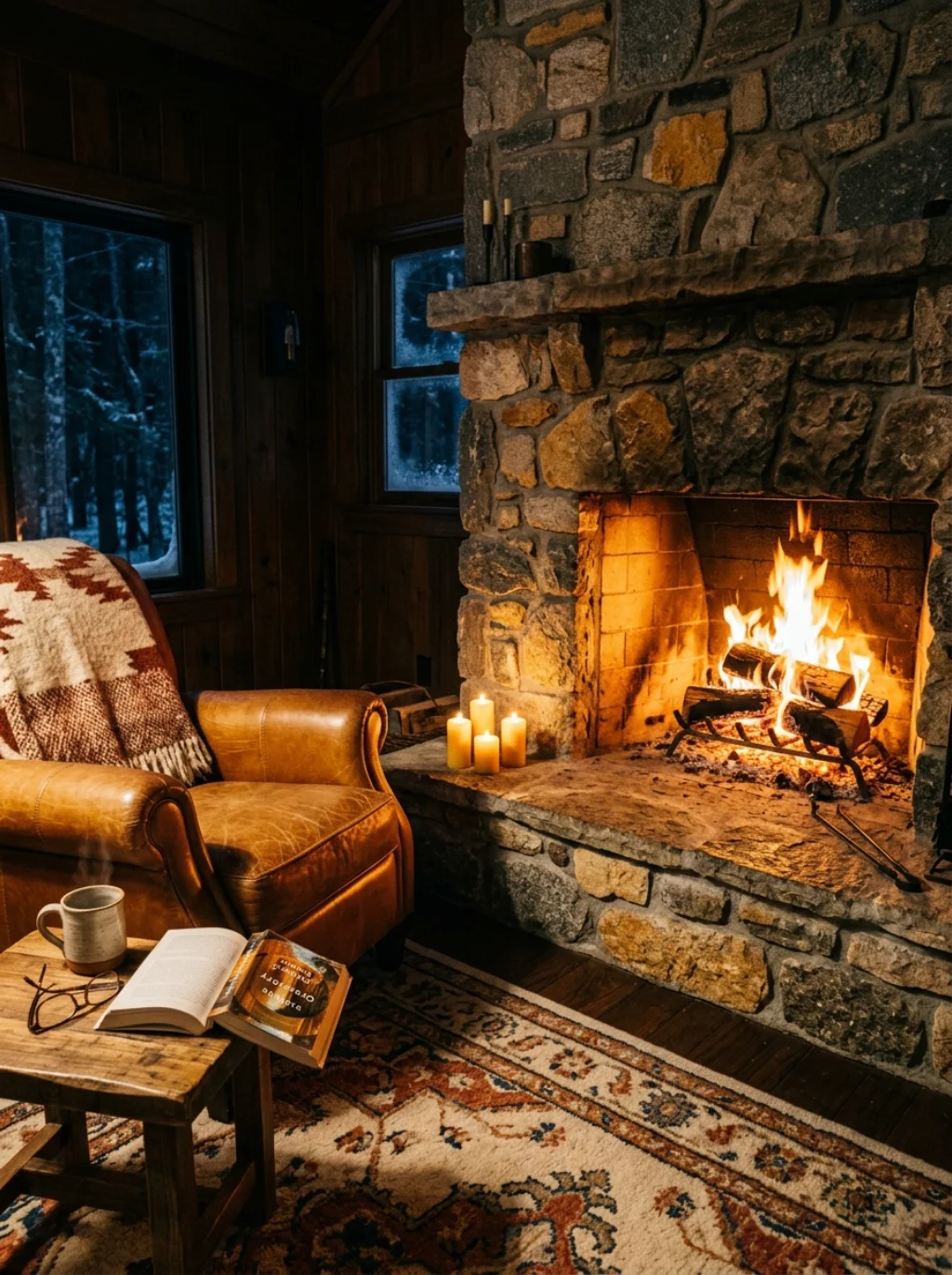 The Fireplace Adjacent Nook and the Warmth Only a Cabin Provides