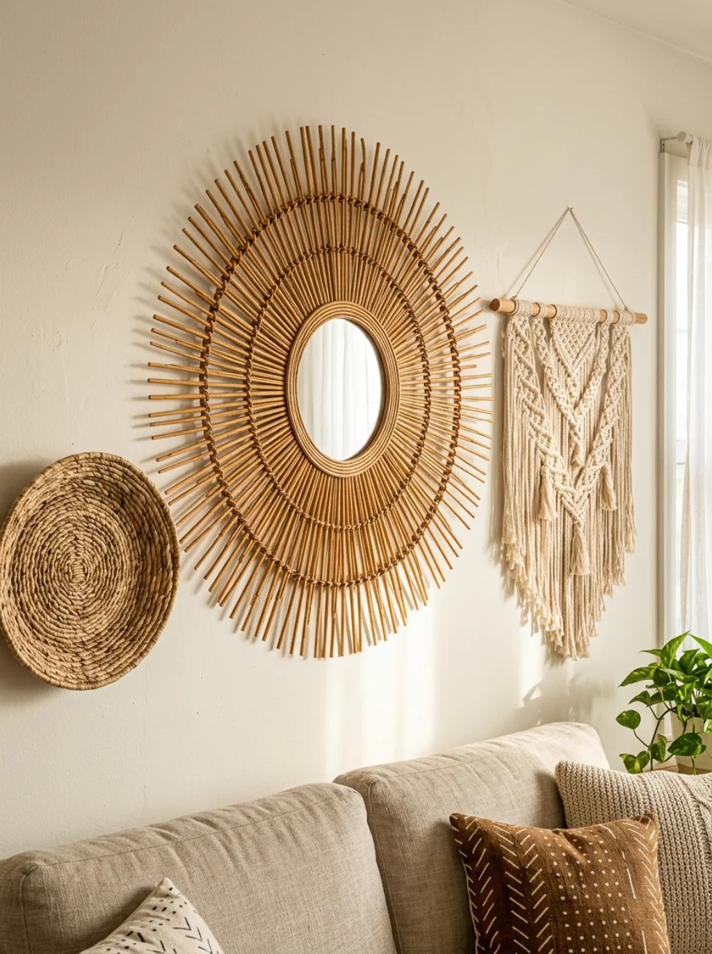 Wicker Rattan and Woven Wall Art That Adds Organic Spring Texture Instantly