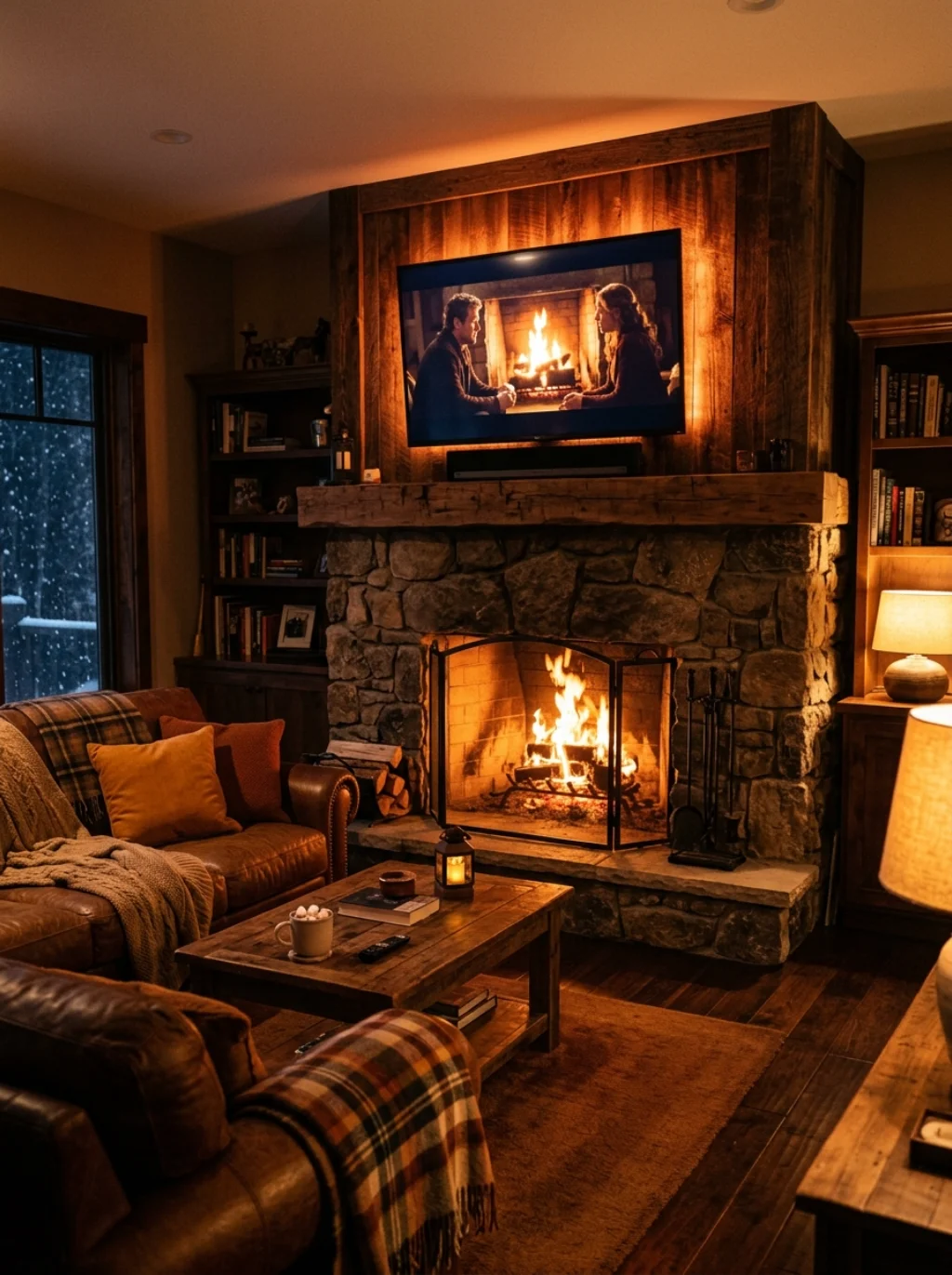 Fireplace And Television Combos Create A Cozy Focal Point