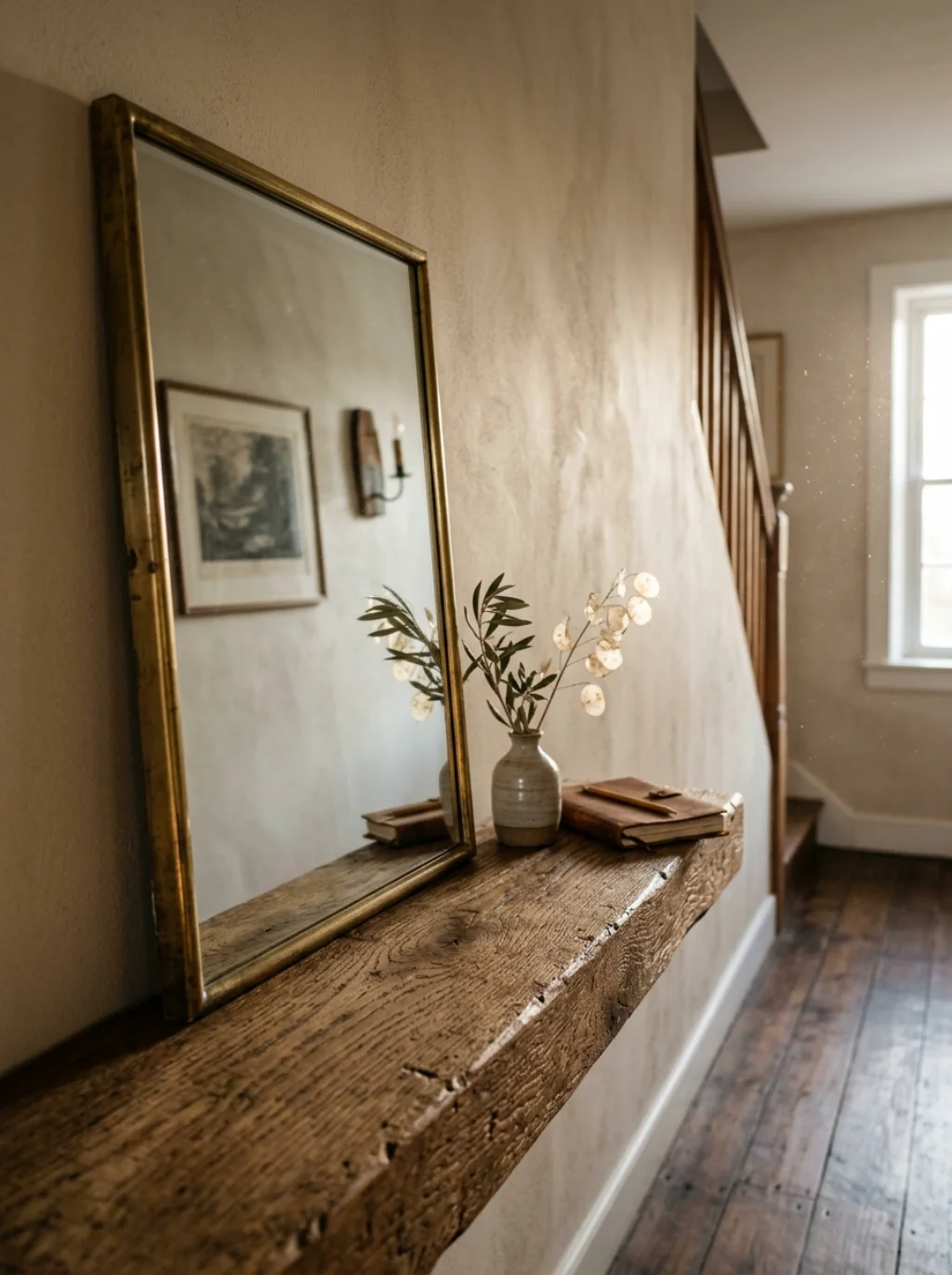 Ledge Mirrors Turn A Narrow Hallway Into A Styled Vignette
