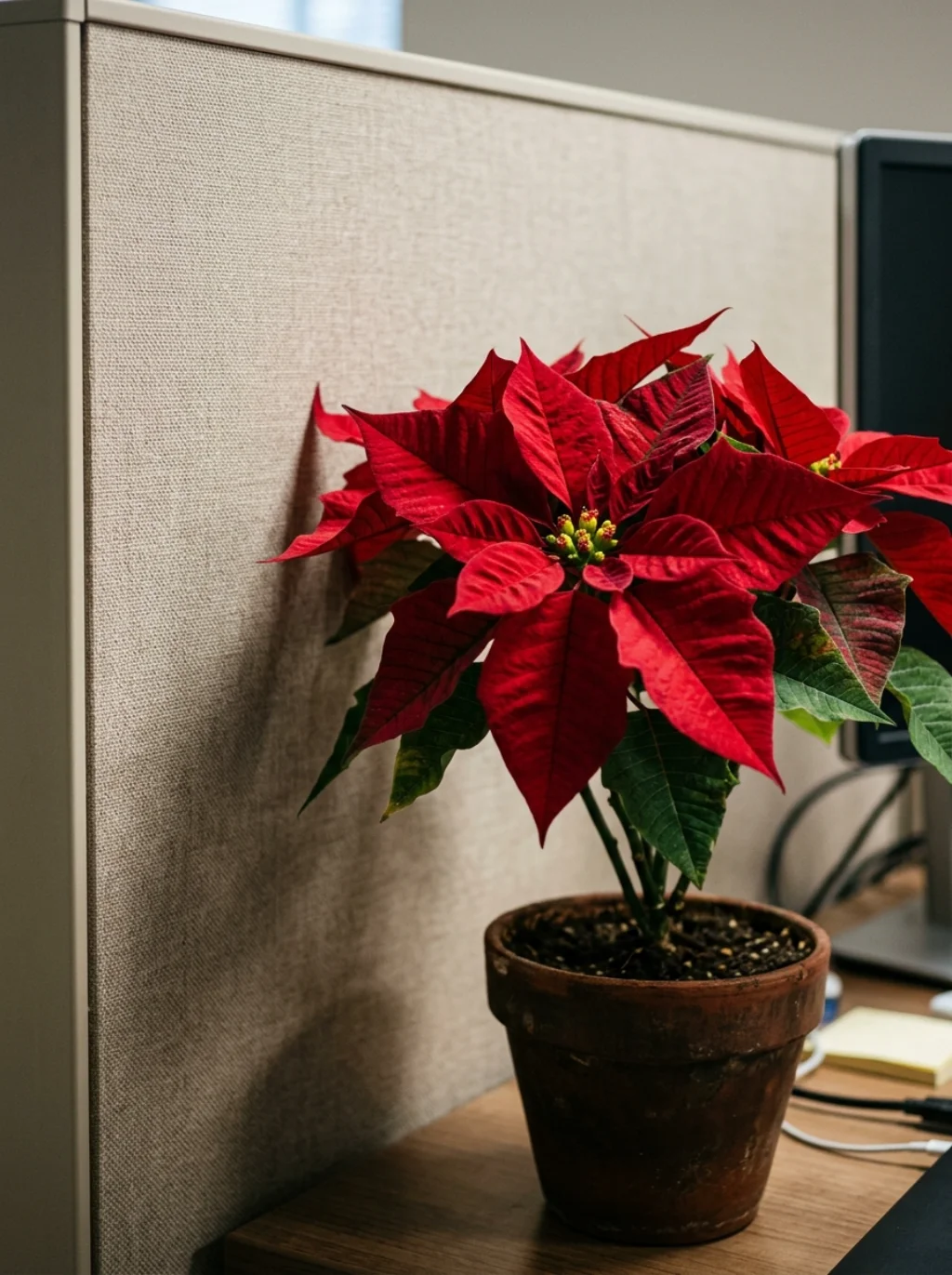 Poinsettias Bring Life Into Cubicles That Feel Too Beige