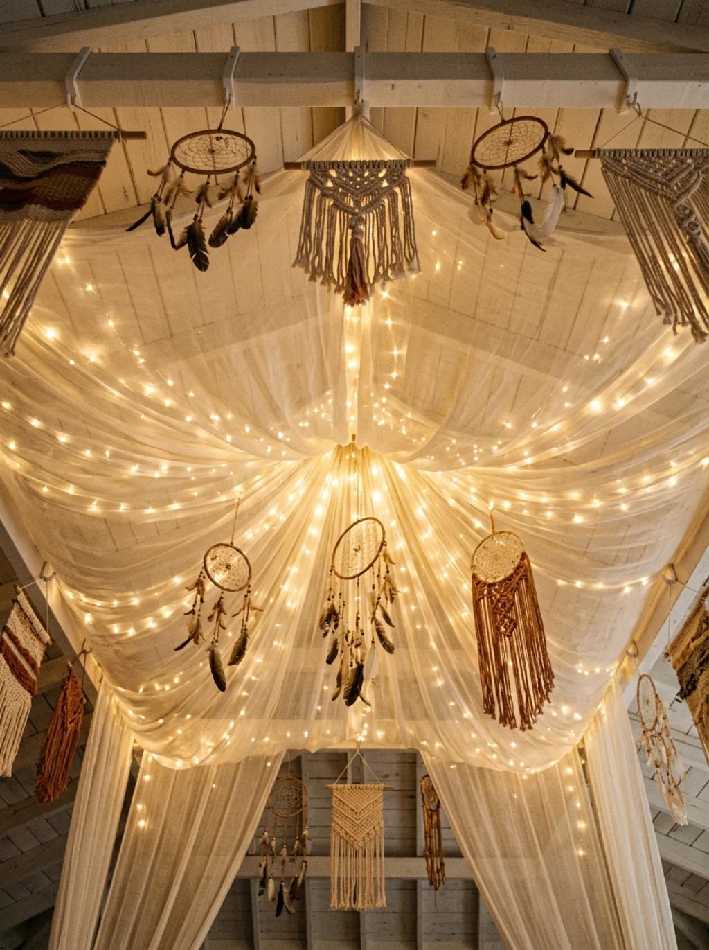 Ceiling Decor and Overhead Canopies That Make the Room Feel Infinite