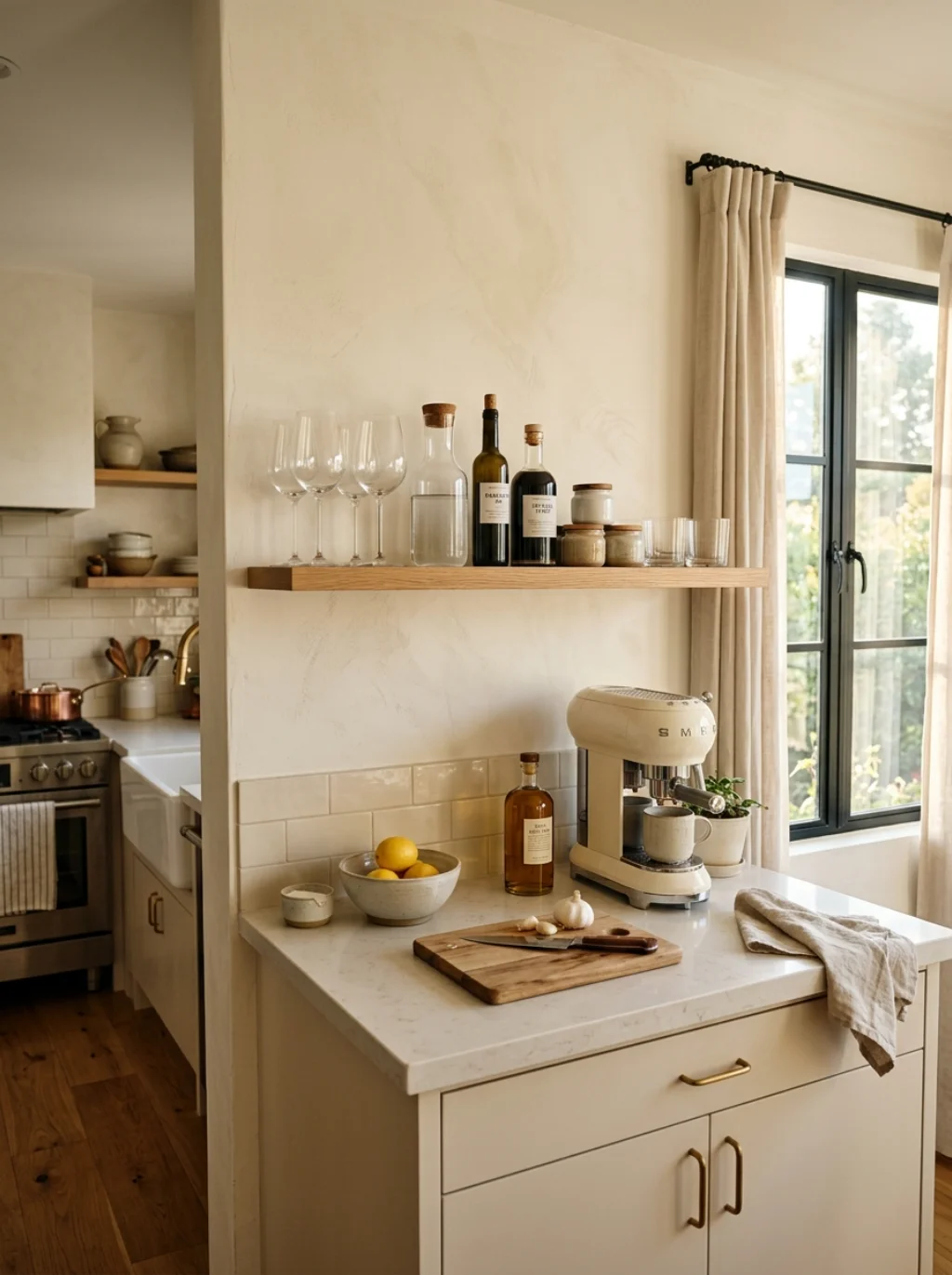 Kitchen Bar Shelf Ideas Hiding in Plain Sight Above the Counter