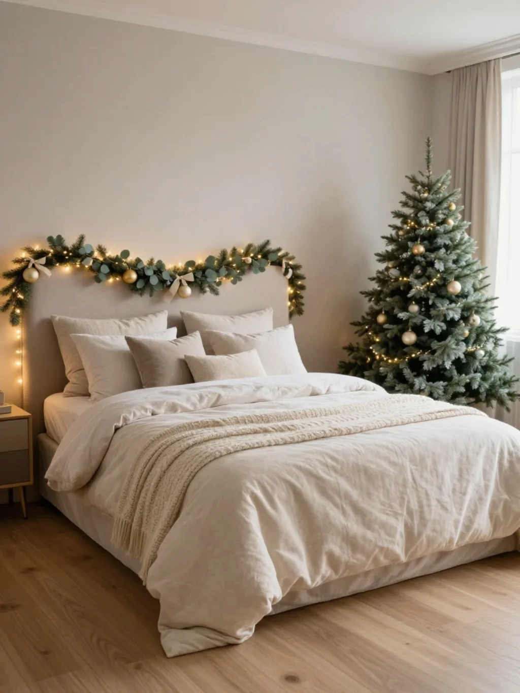 Neutral Christmas Bedroom Aesthetics That Feel Elevated and Effortlessly Calm
