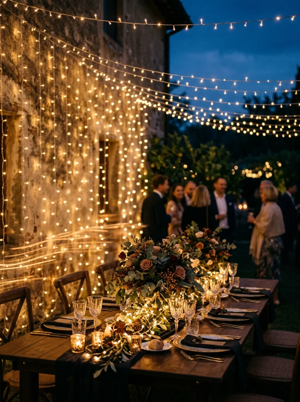 String Lights Do the Heavy Lifting in Winter Baby Shower Ambiance