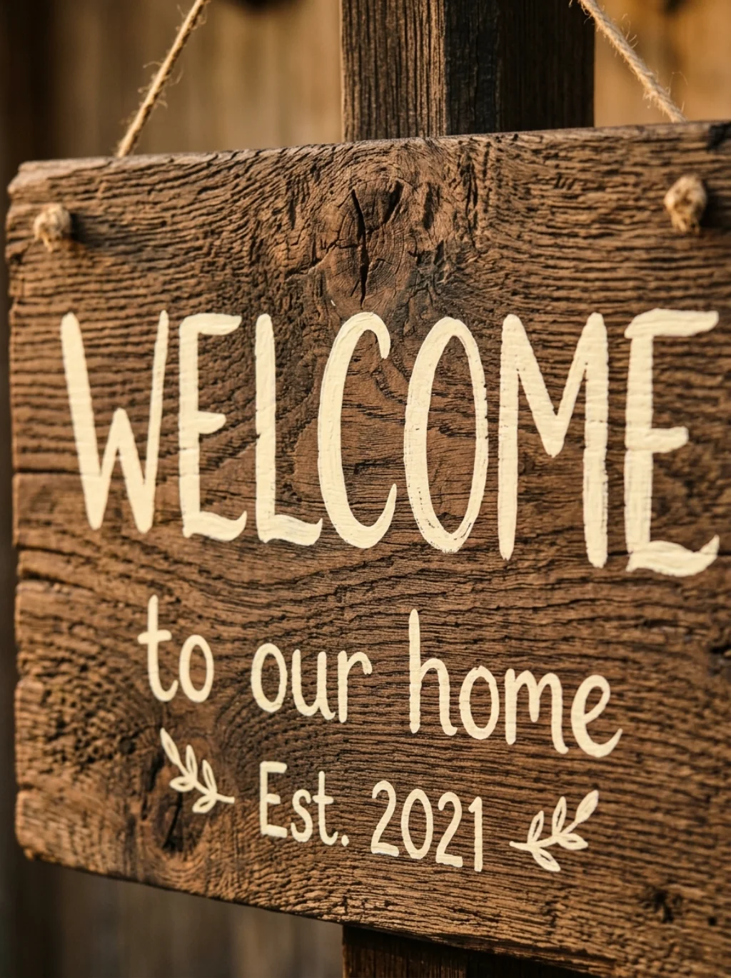 A Wooden Welcome Sign Adds Rustic Charm Guests Remember