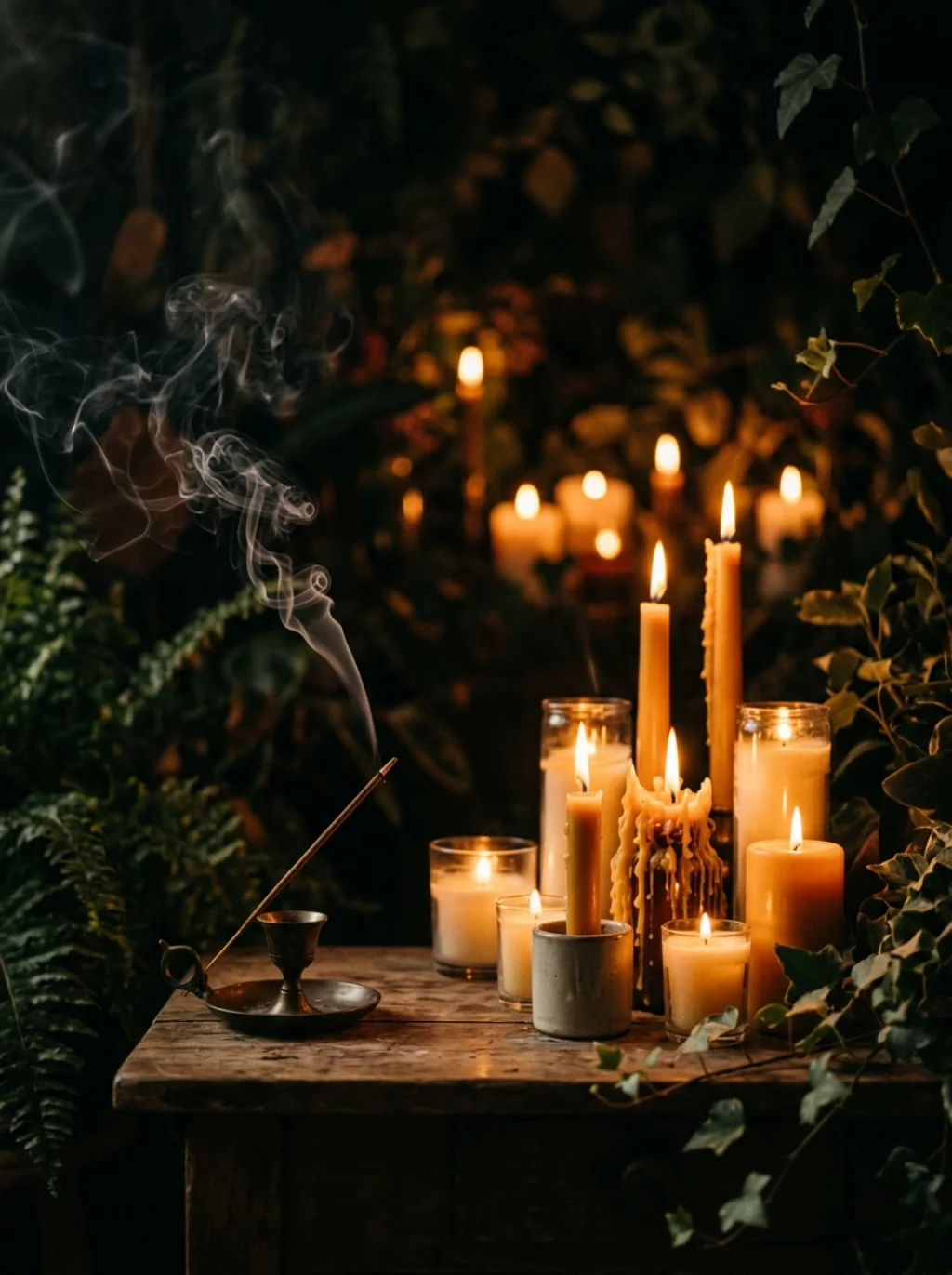 Incense And Candlelight Wrap The Garden In A Mysterious Golden Haze