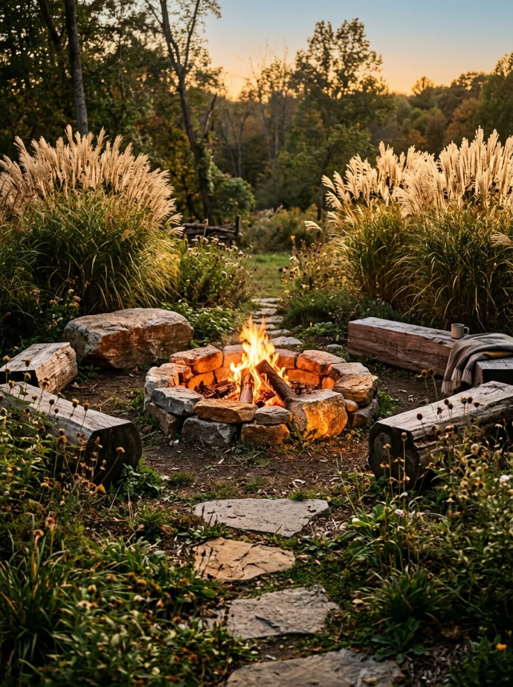Rustic Fire Pit Landscaping That Feels Wild Warm and Completely Intentional
