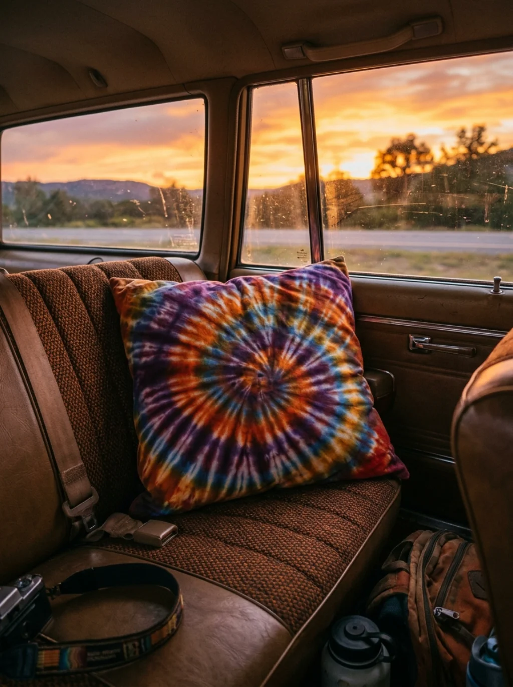 Tie-Dye Cushions Scattered Across Seats Spark Instant Nostalgia