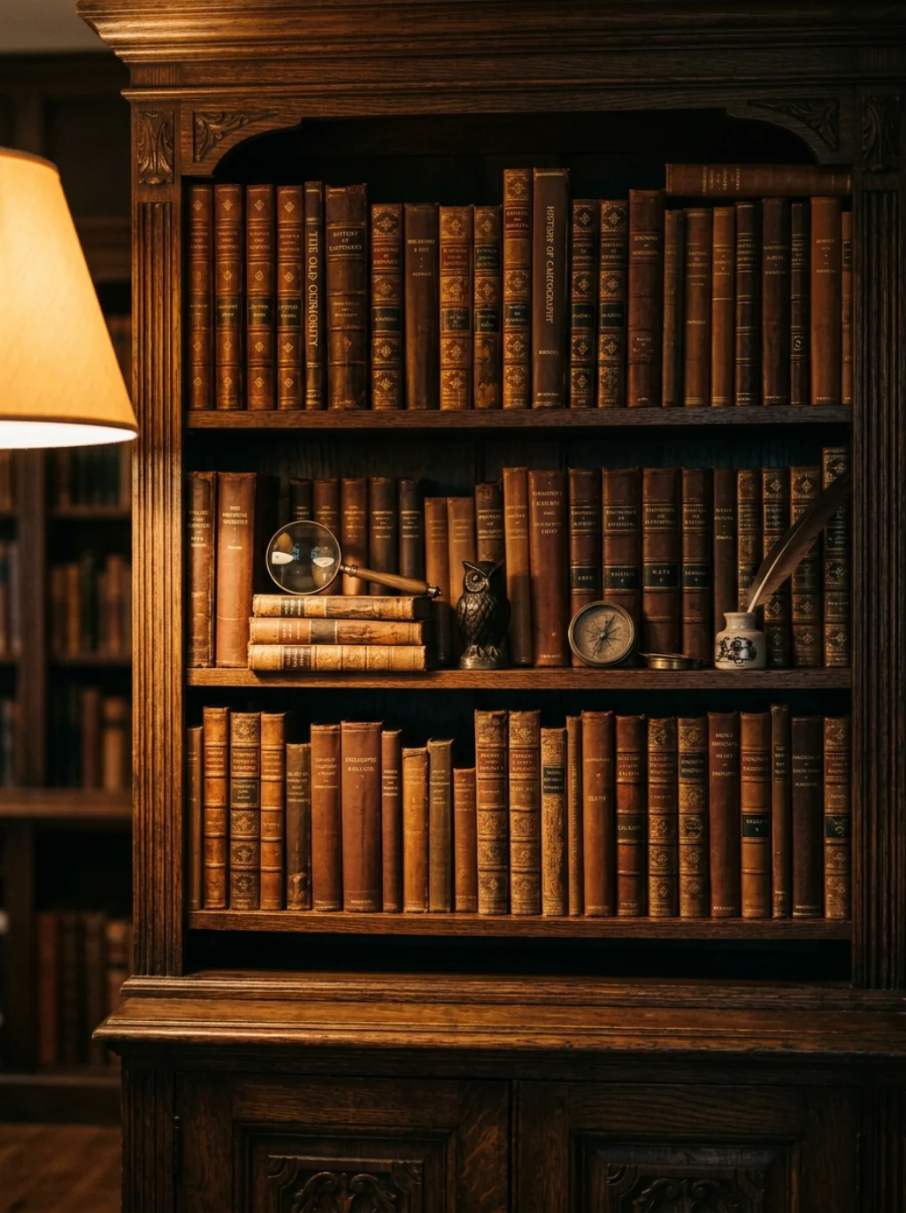 A Bookshelf Styled Like Hogwarts Library Steals Every Glance