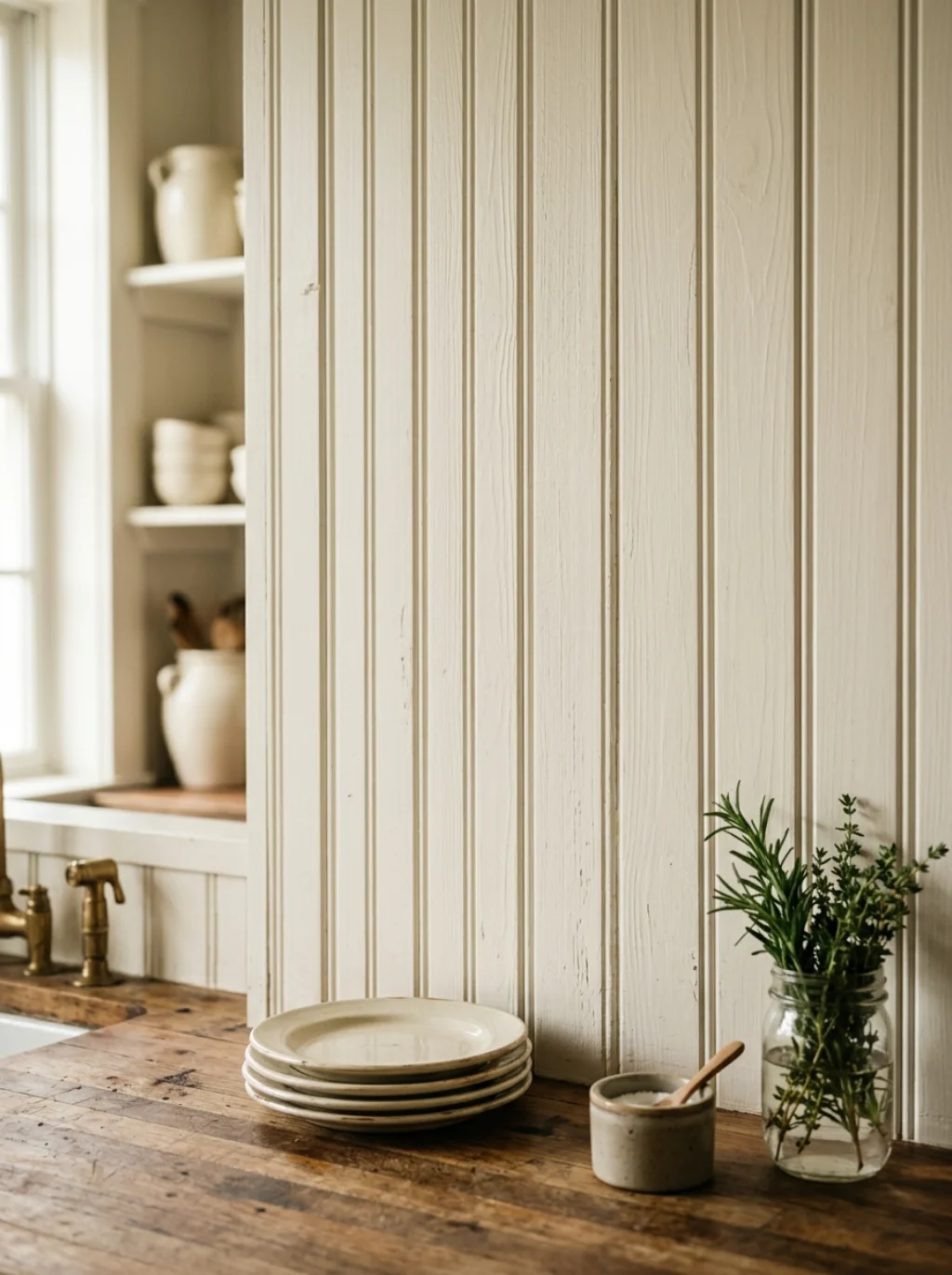 Farmhouse Charm Hides in the Simplicity of a Beadboard Backsplash