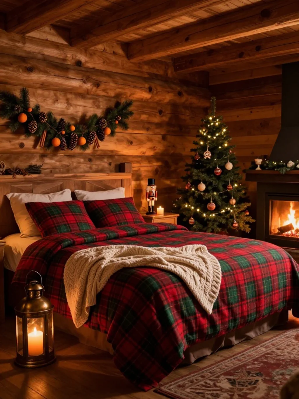 Rustic Christmas Bedroom Decor That Feels Like a Cozy Mountain Cabin