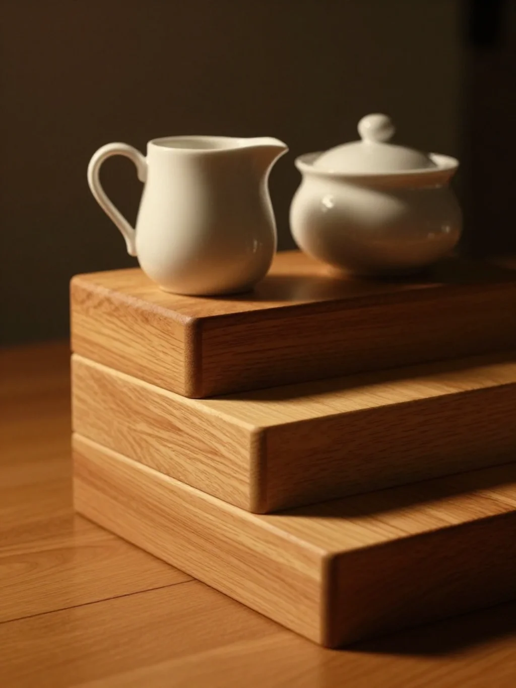 Wooden Risers Add Quiet Height Where A Counter Feels Flat