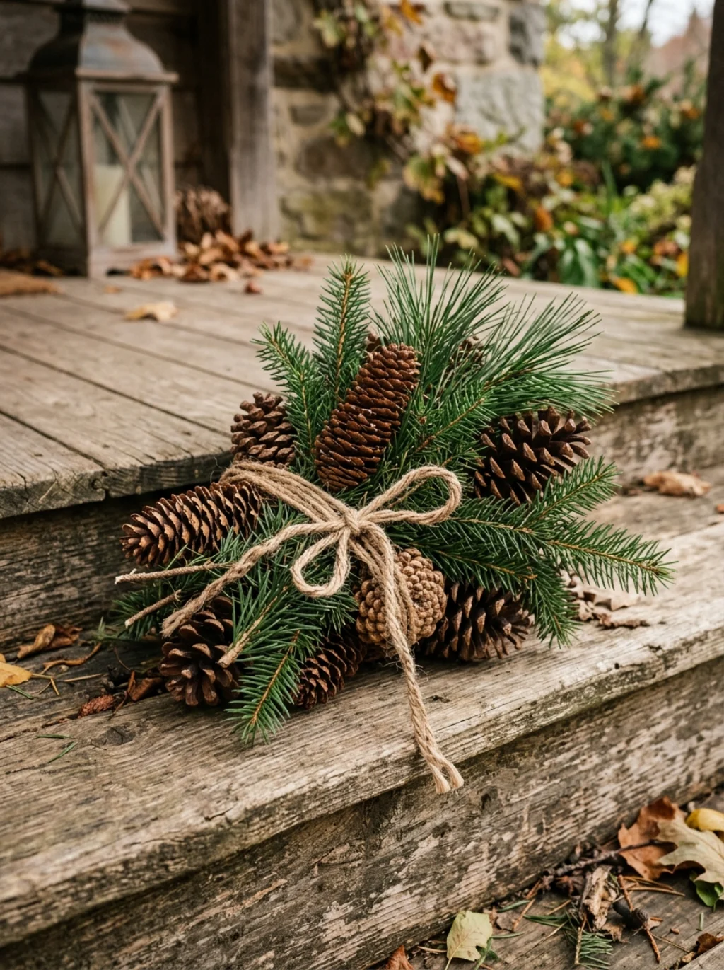 Pinecones and Branches Turn Free Yard Debris Into Instant Decor