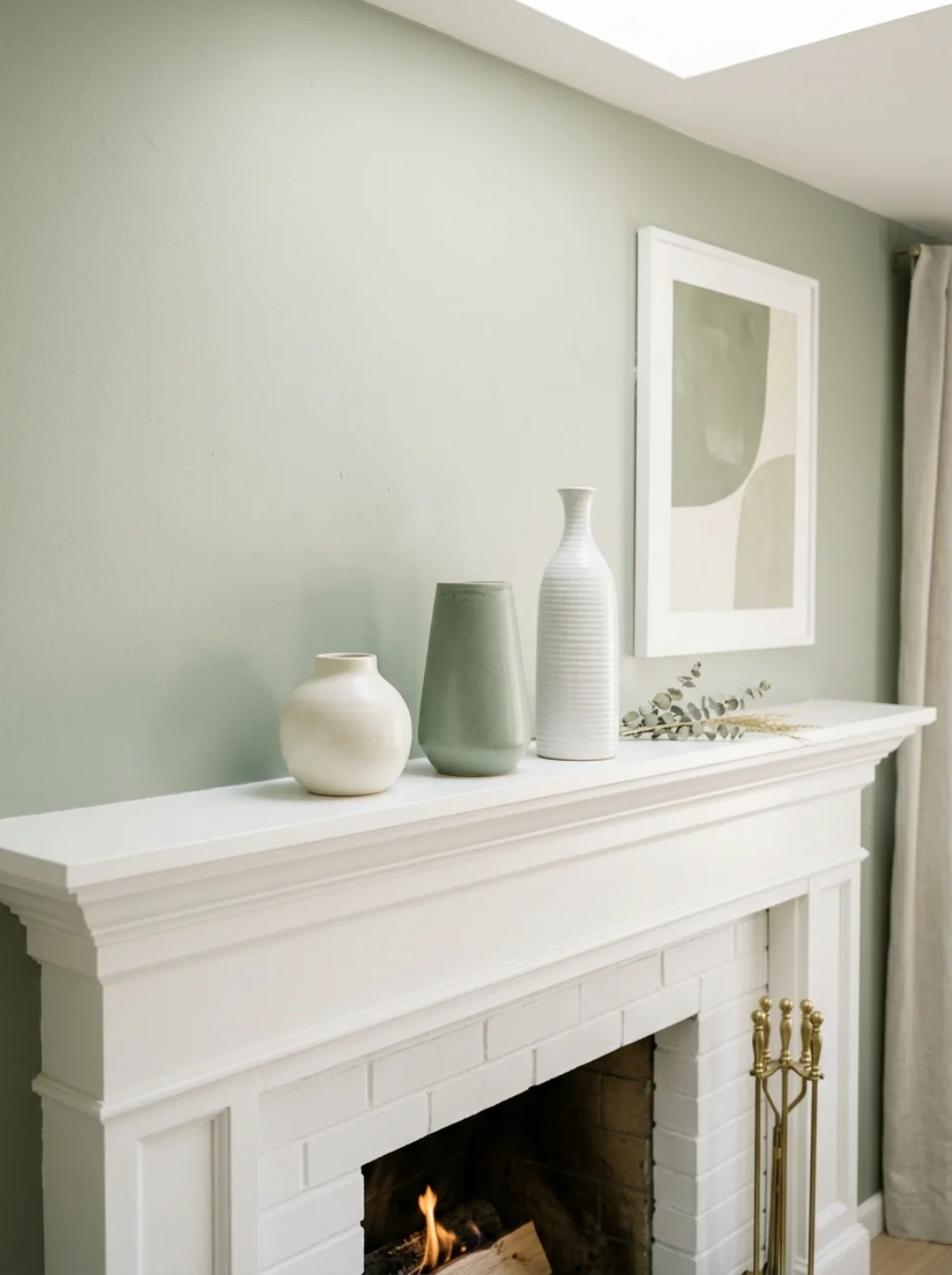 Ceramic Vase Trios Create Effortless Rhythm Across a Long Mantel