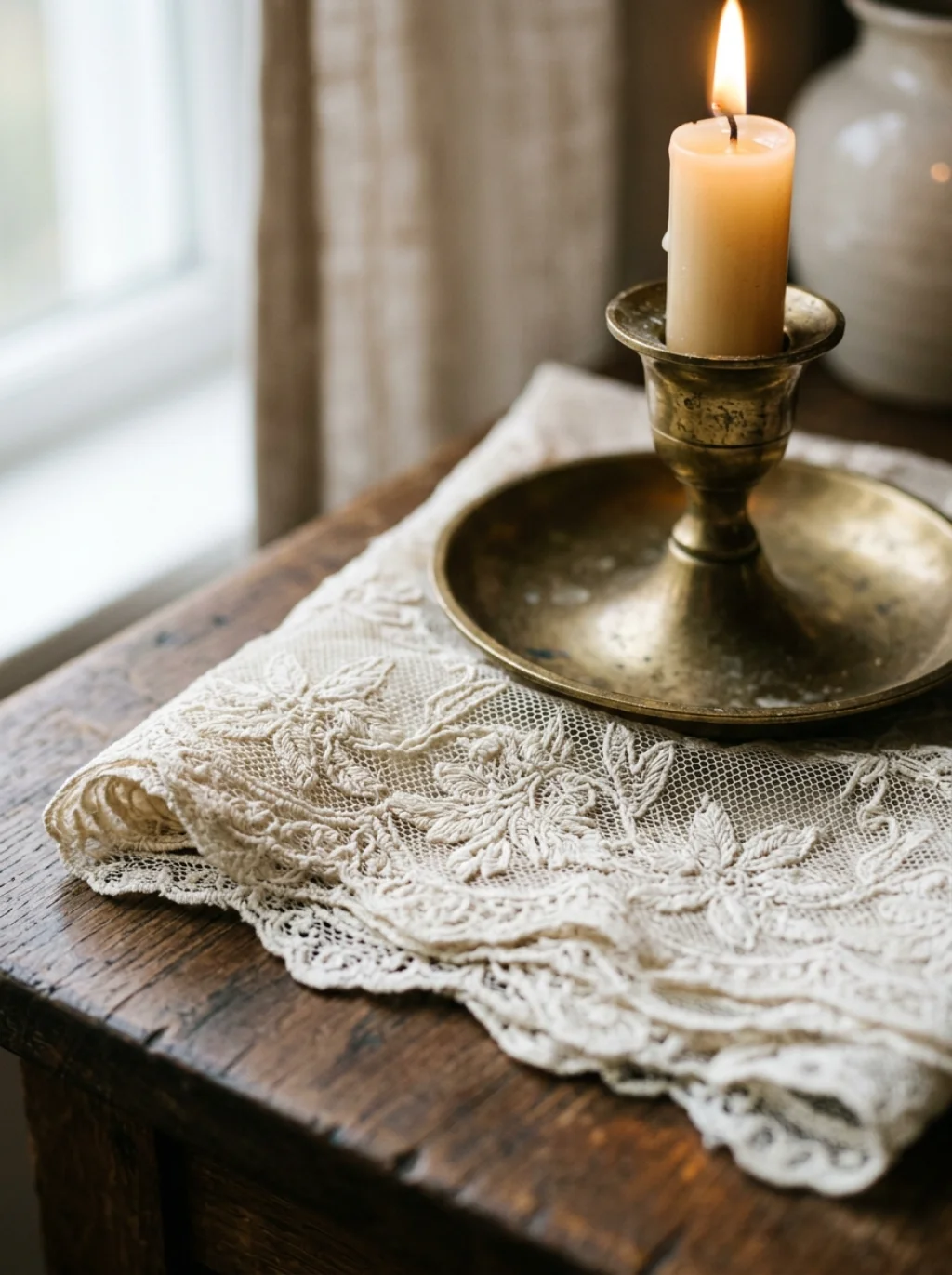 Lace Details Bring Softness to an Otherwise Formal Table Setting
