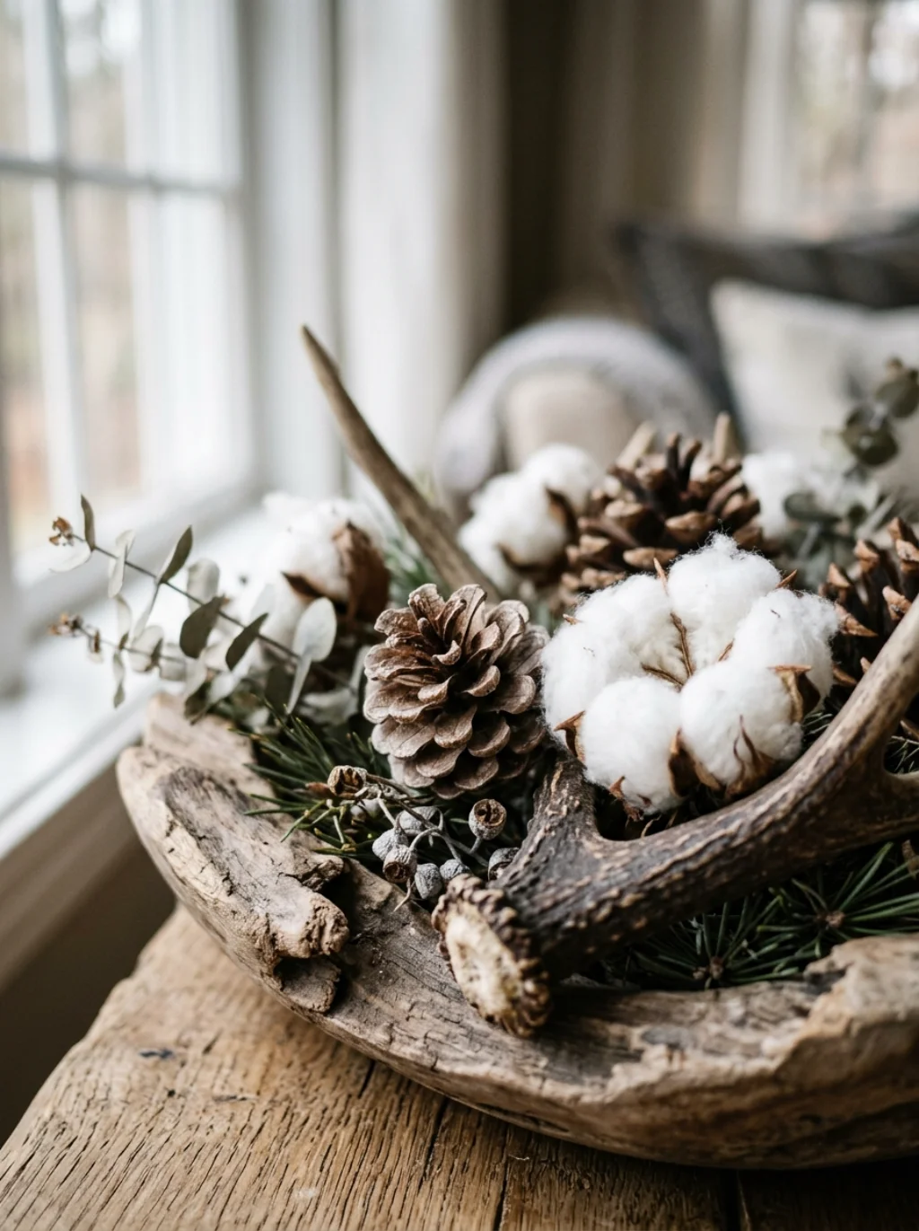 Cotton Stems and Pinecones: Nature's Own Holiday Ornaments