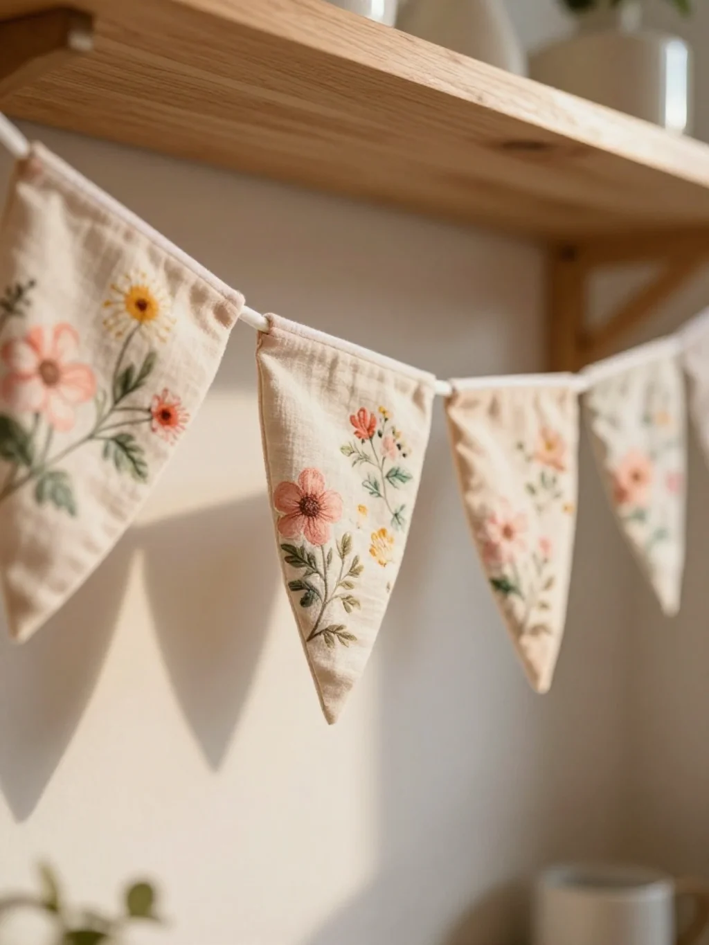 Floral Bunting Brings Unexpected Whimsy To A Functional Corner