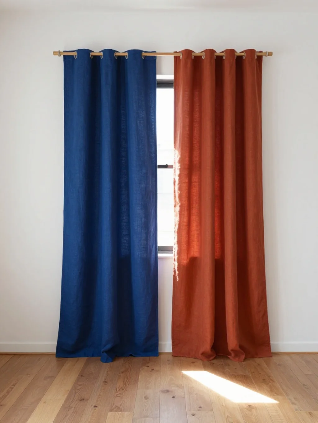 Indigo and Terracotta Curtains That Paint the Room in Rich Emotional Color
