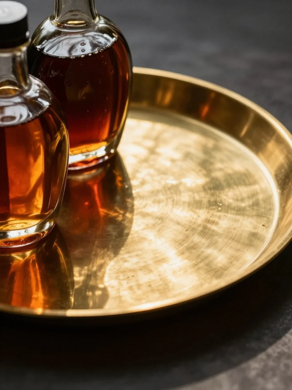 Brass Trays Catch Morning Light Better Than Any Countertop Alone
