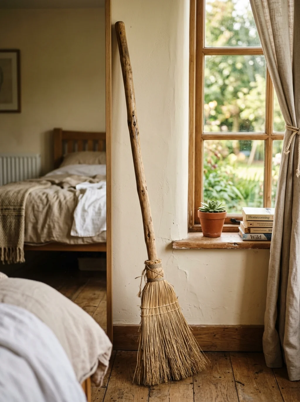 Broomstick Decor Leans Against Walls Like It Belongs There