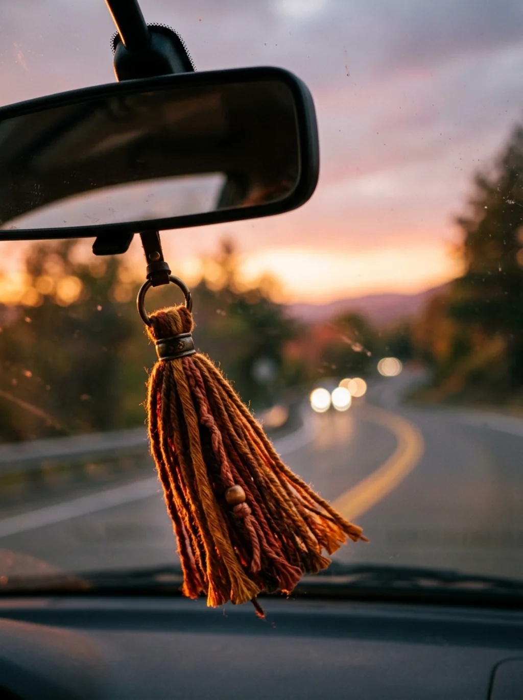 Handmade Keychains Swinging From the Rearview Tell Silent Stories