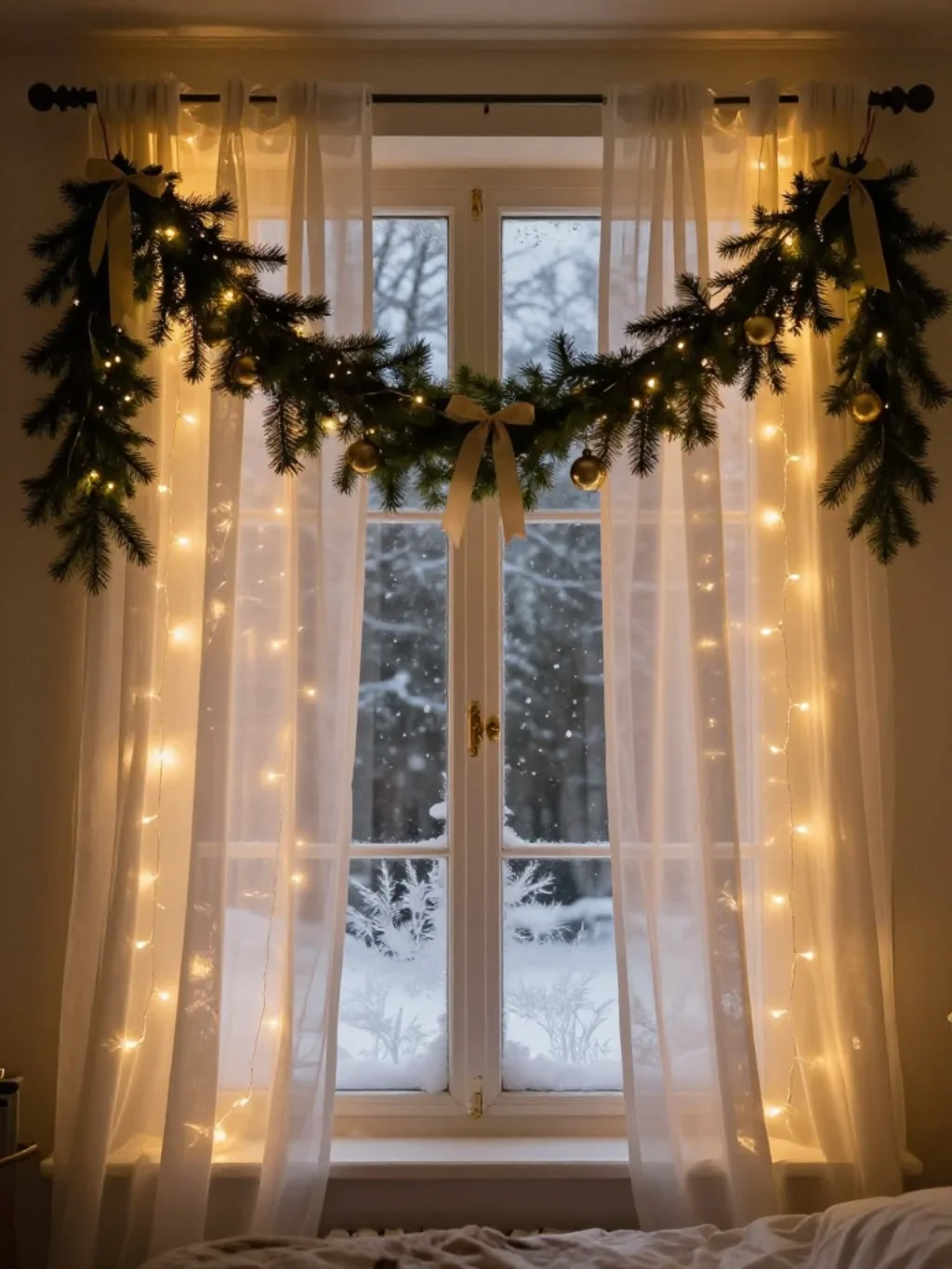 Window and Curtain Christmas Styling That Frames the Season Perfectly
