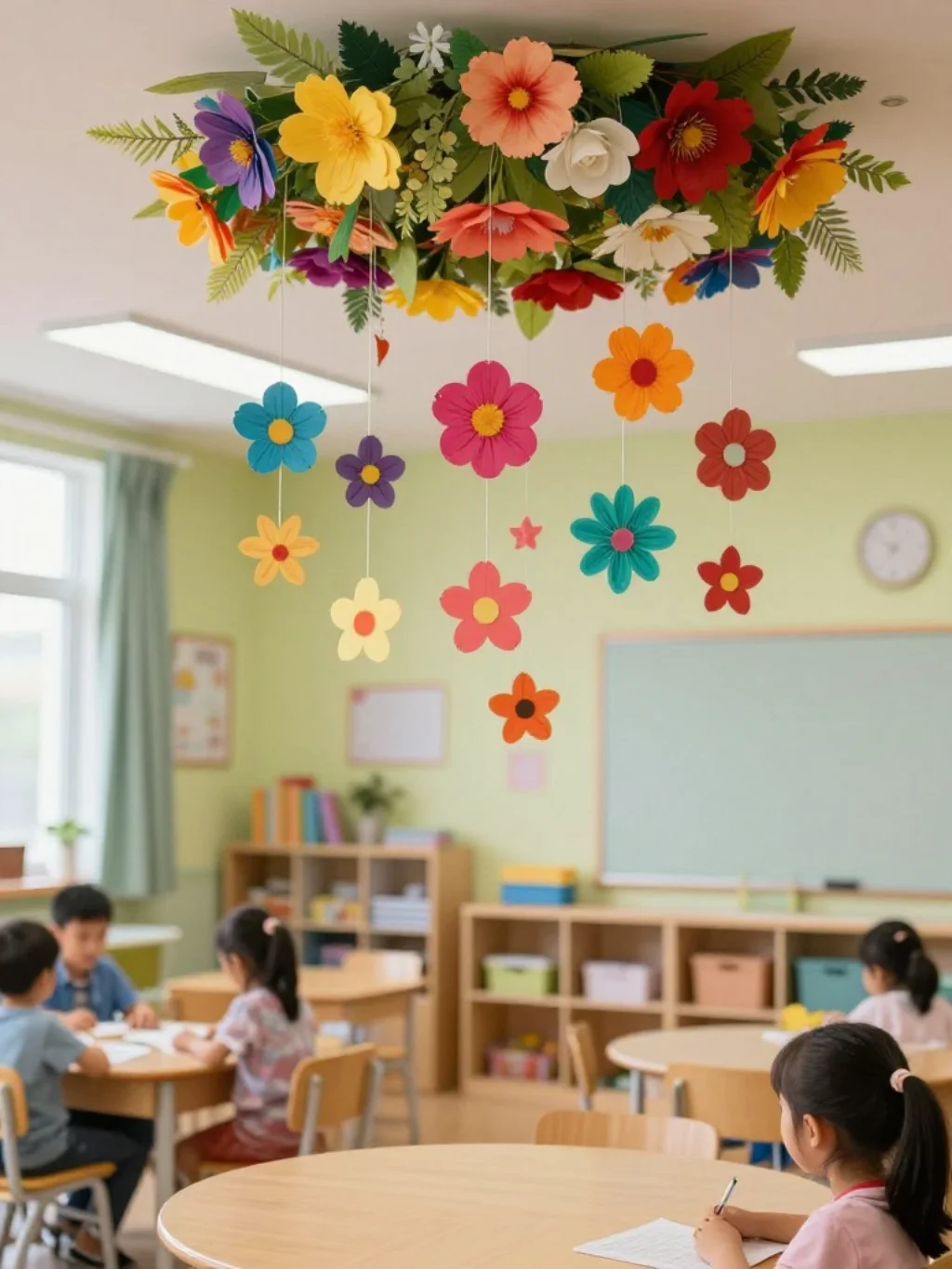 27. Paper Flower Mobiles