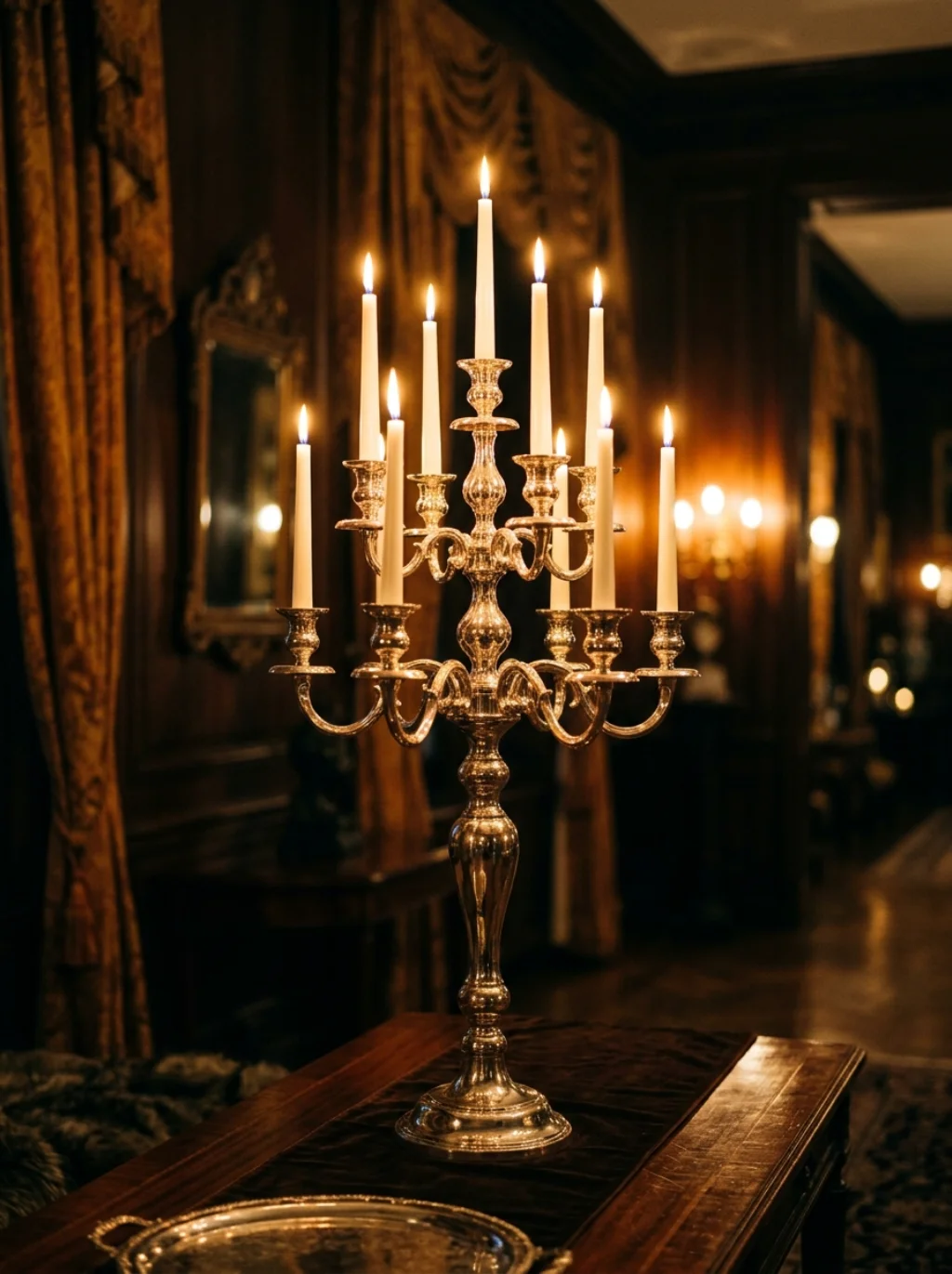 A Silver Candelabra Becomes the Table's Undisputed Focal Point