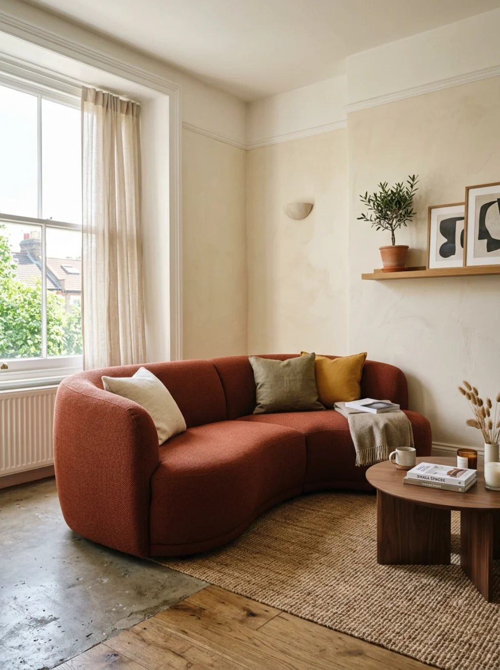 Curved Sofas Solve The Awkward Angles Every Renter Secretly Hates