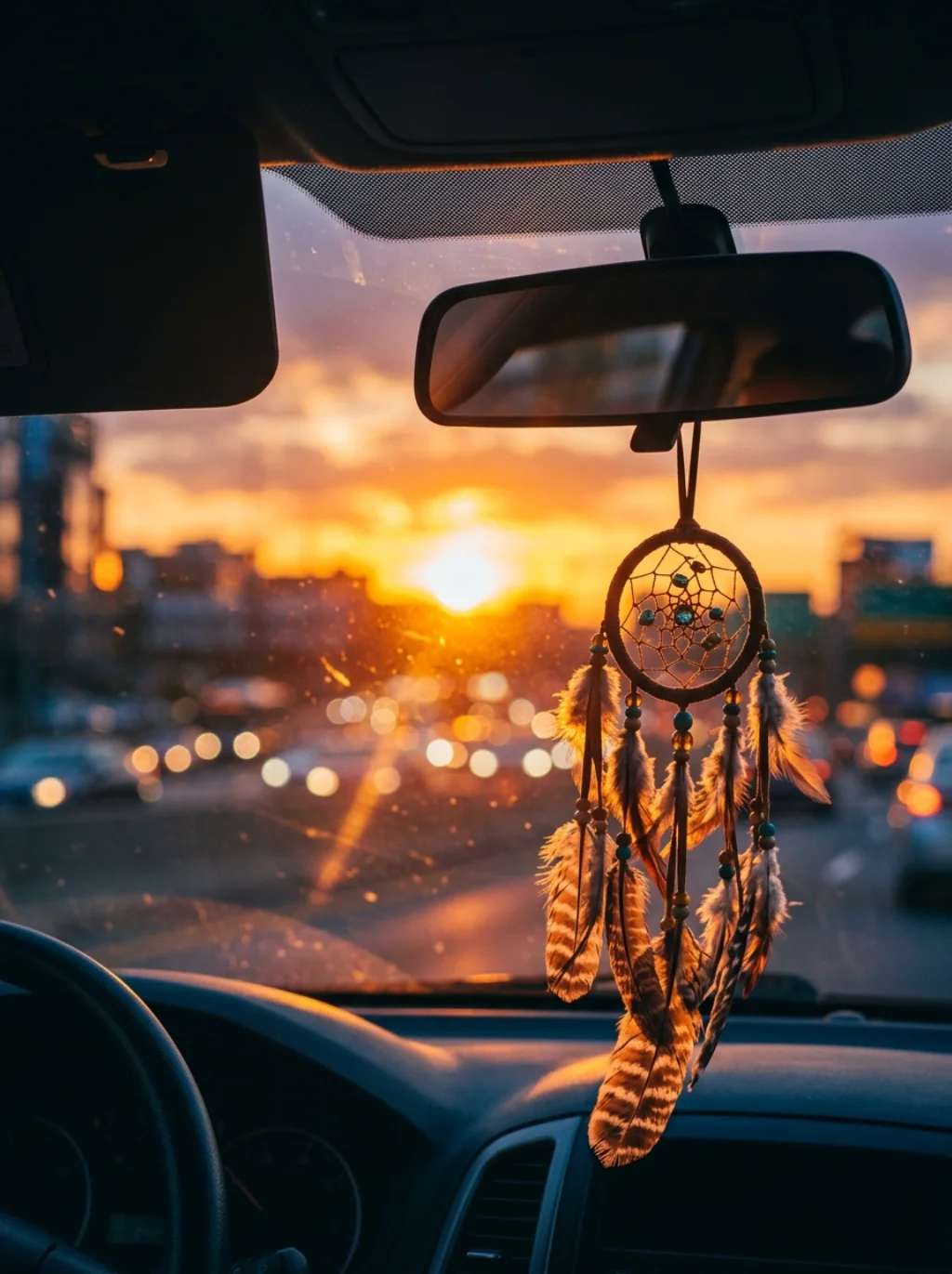 Dreamcatchers Dangling From Your Mirror Whisper Stories of Old Journeys