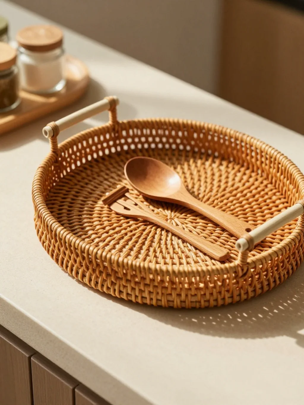 Rattan Trays Quietly Solve The Clutter Every Coffee Station Hides