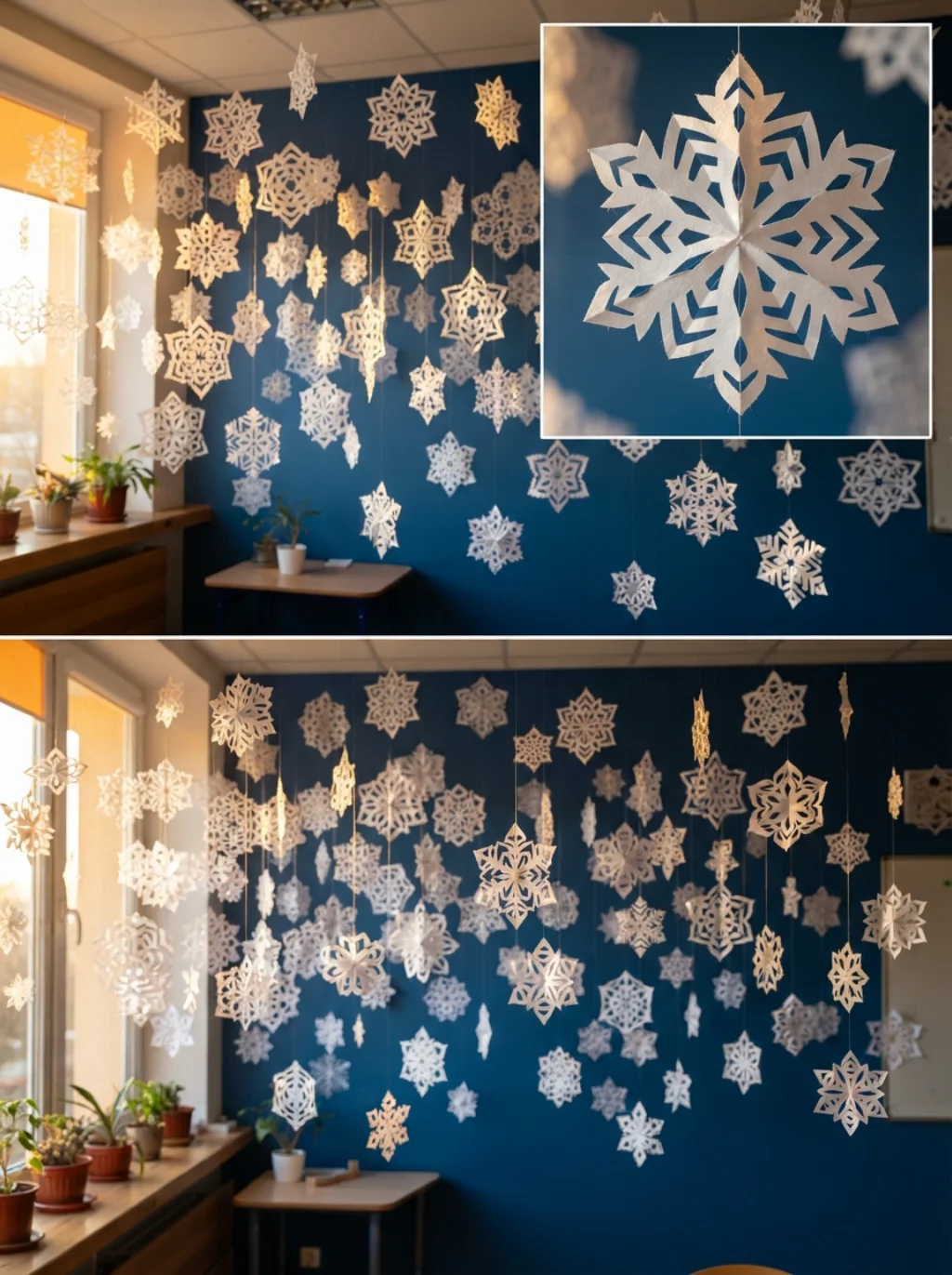 Snowflake Displays That Fill Classroom Walls With Delicate Frozen Magic