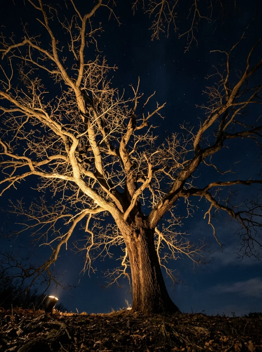 A Single Spotlight Turns Any Plain Tree Into a Showpiece
