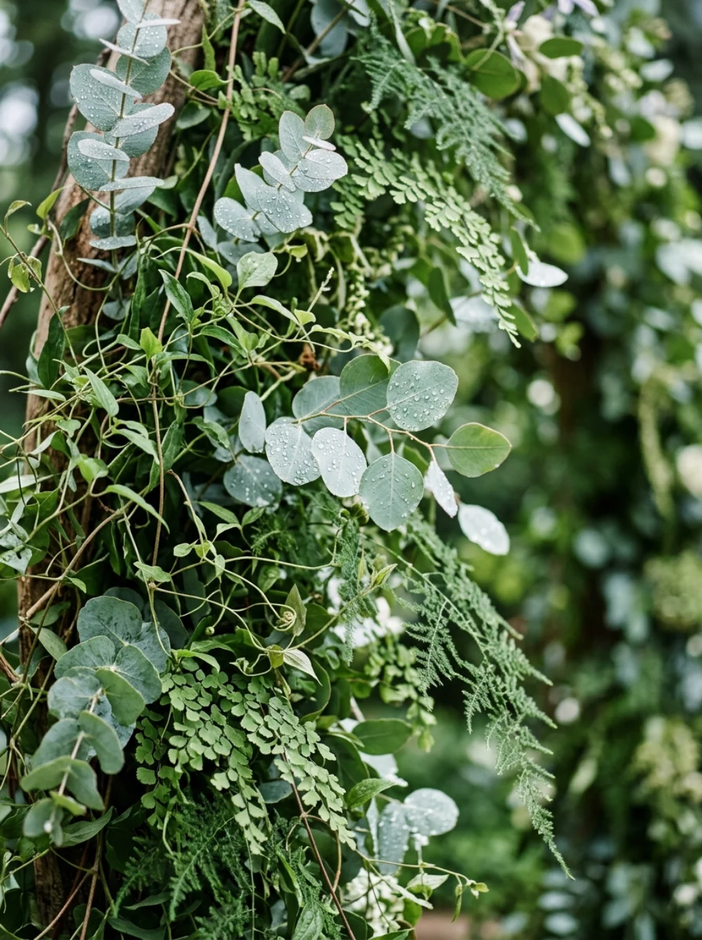 Eucalyptus and Vine Draped Arches That Breathe With the Season