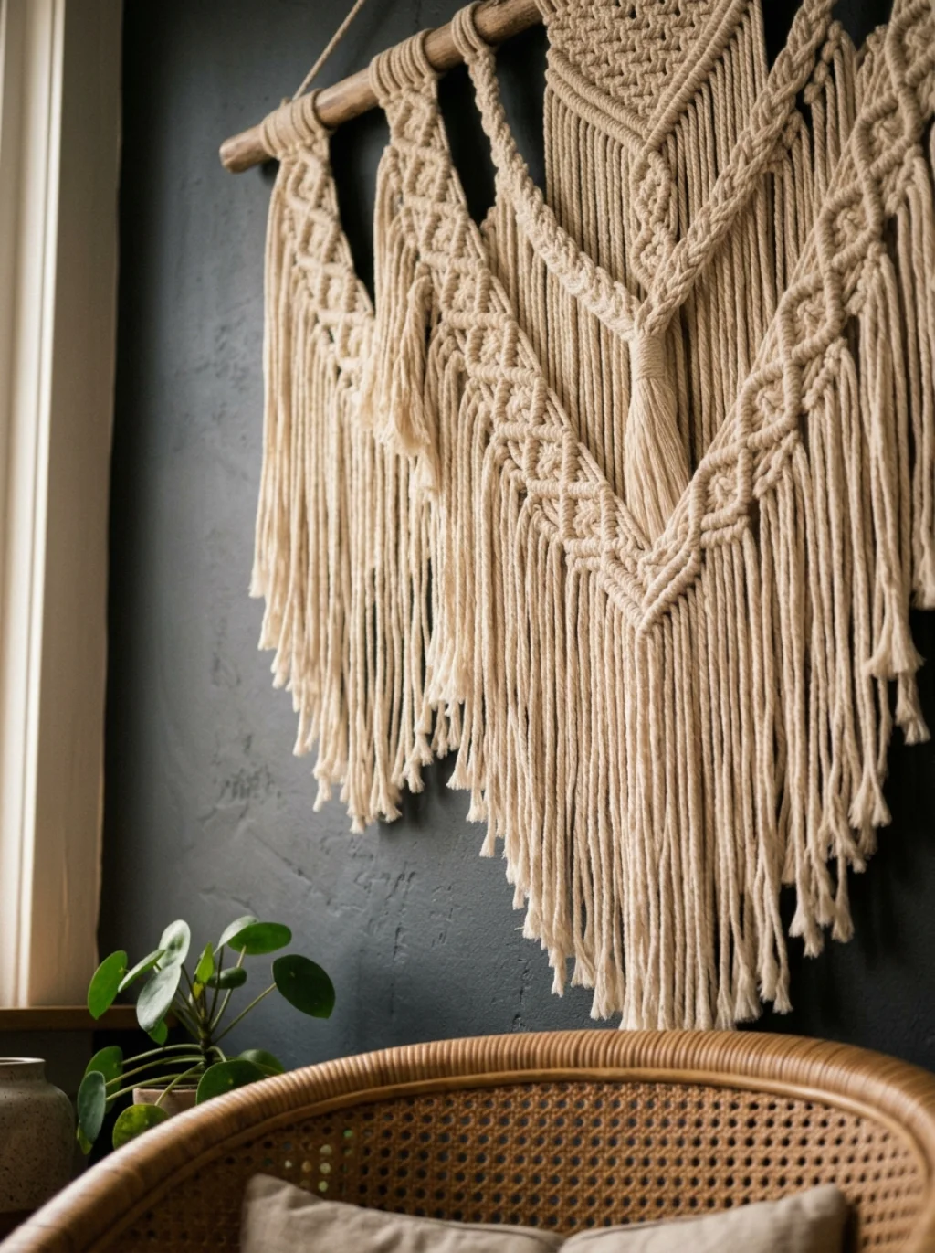 Macrame and Rattan Textures That Soften the Darkest Corners