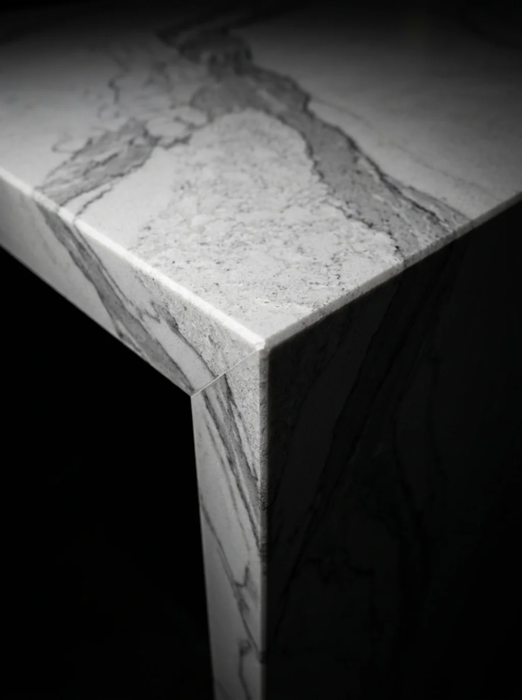 Waterfall Countertops Pour Down Like Liquid Stone at Every Corner Turn