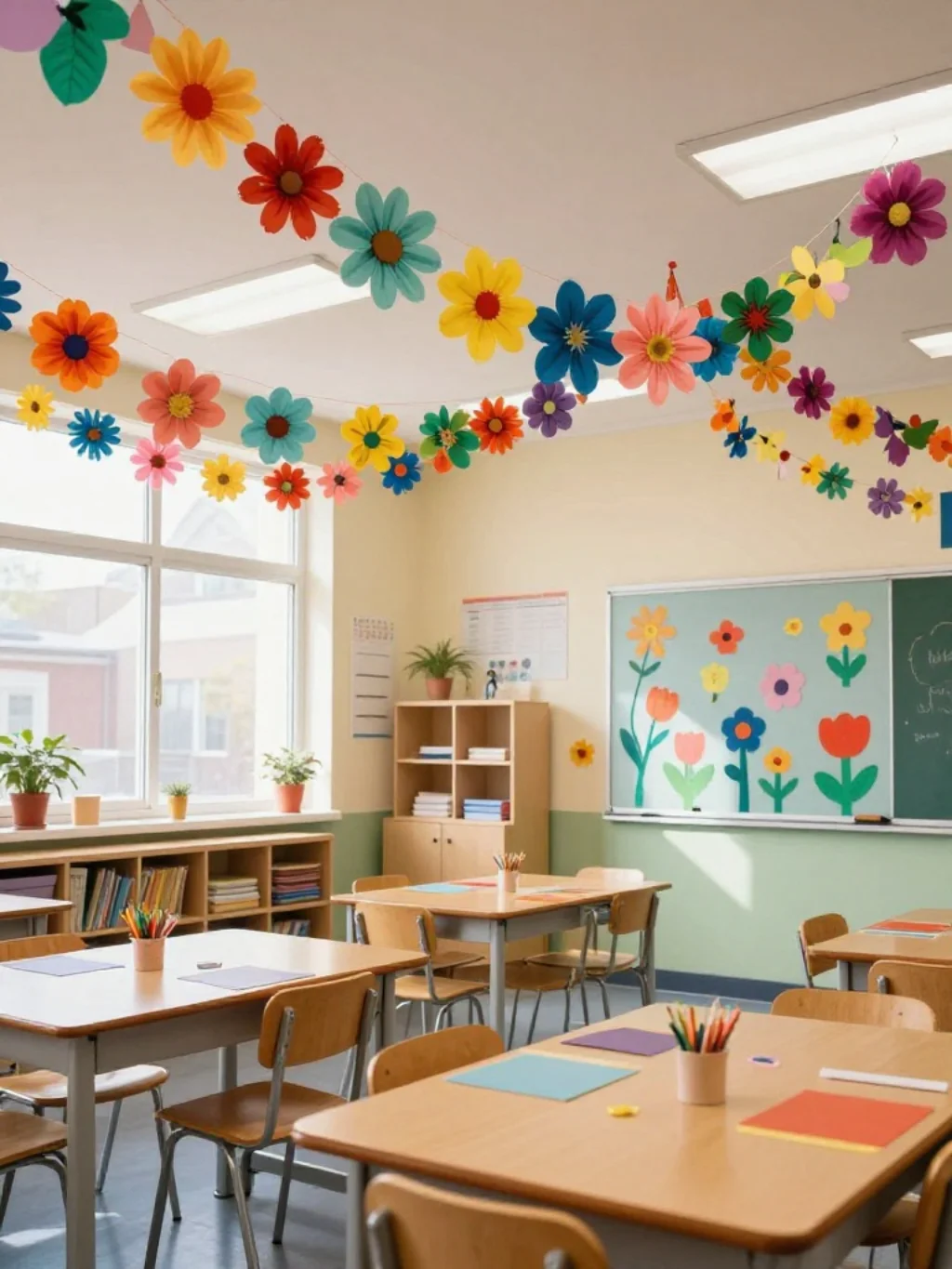4. Whimsical Paper Flower Garlands