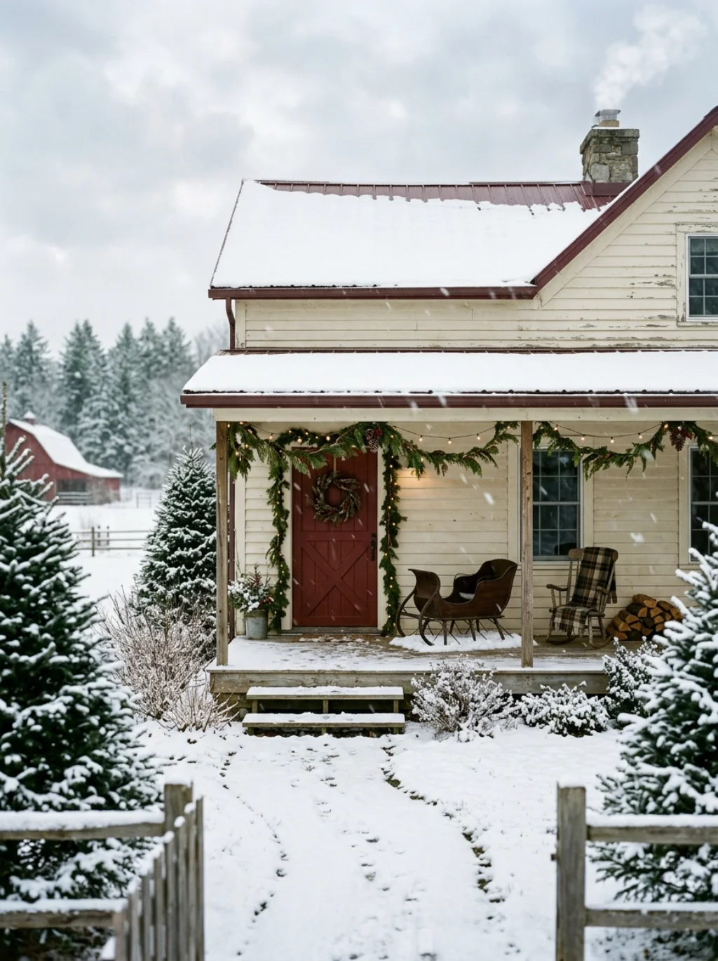 Farmhouse Christmas Porch Ideas That Feel Straight Off a Postcard
