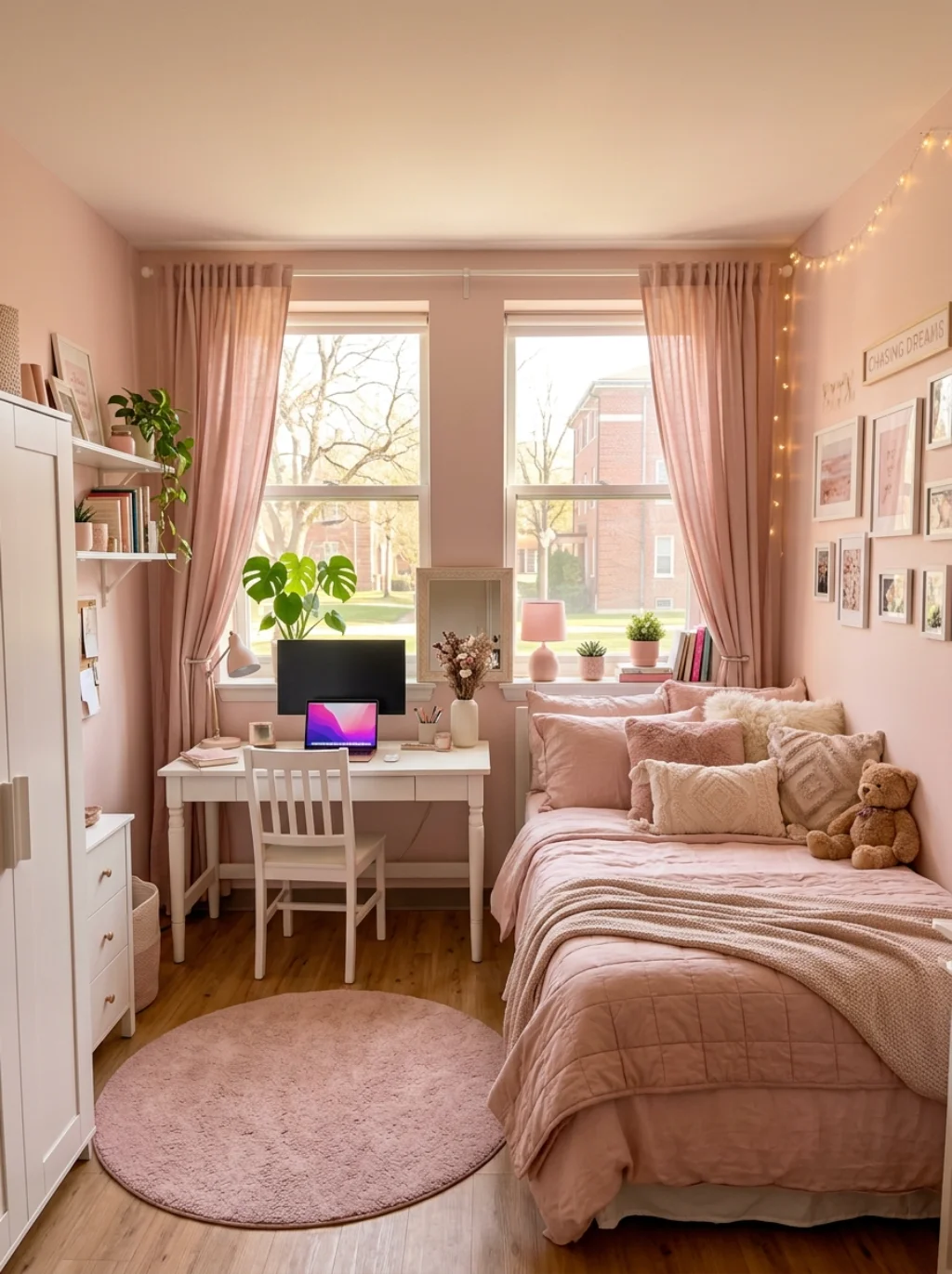 Girl Dorm Room Ideas Built Around One Unapologetic Color Story