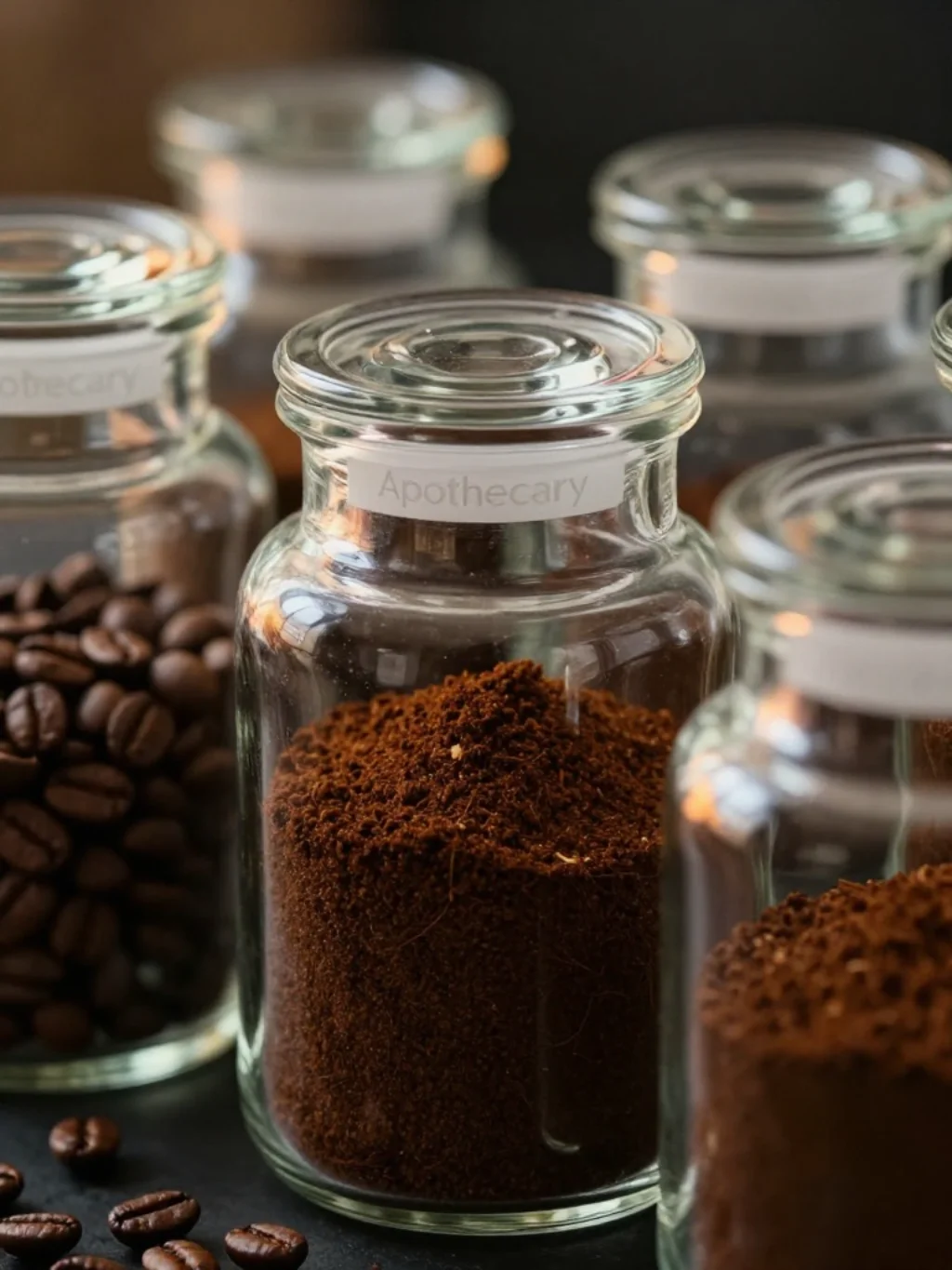 Glass Apothecary Jars Make Coffee Grounds Look Worth Displaying