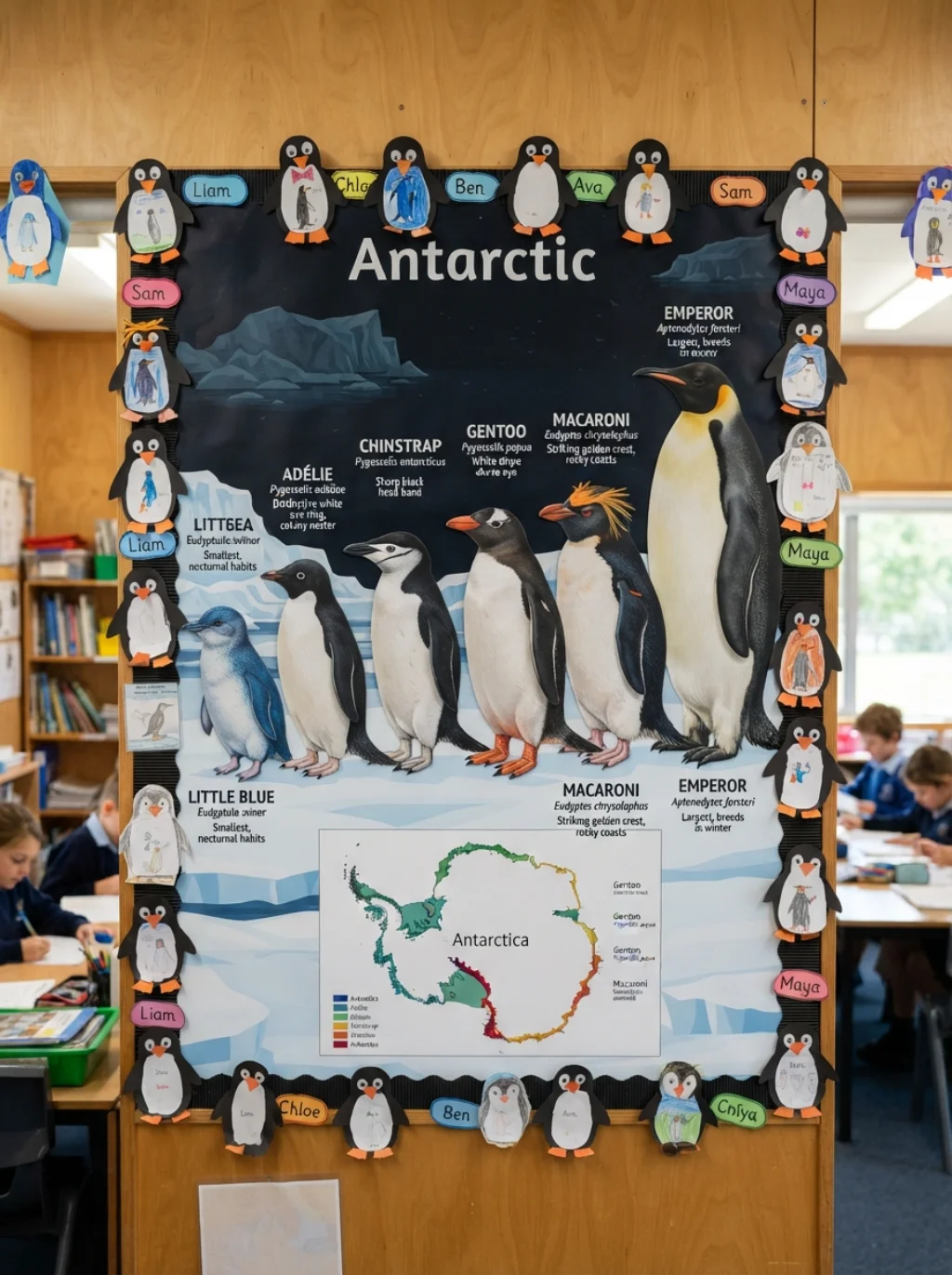 Penguin Themed Wall Decor That Brings Antarctic Joy to Every Grade Level