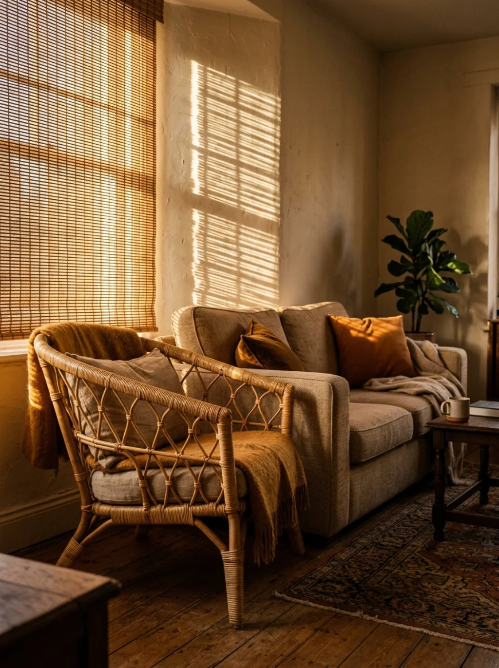 Rattan Accents That Instantly Warm Up A Cold Living Room