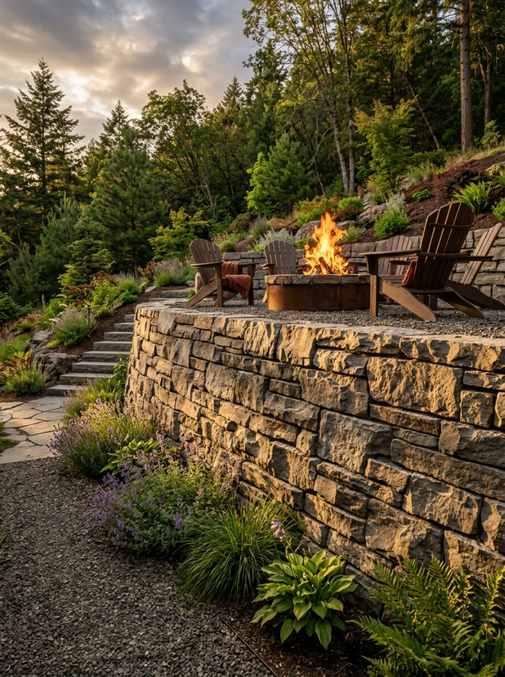 Retaining Walls That Solve Slopes and Create Drama in the Same Stroke