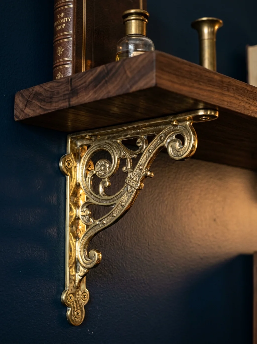 Brass Brackets Add a Quiet Flash of Old World Glamour