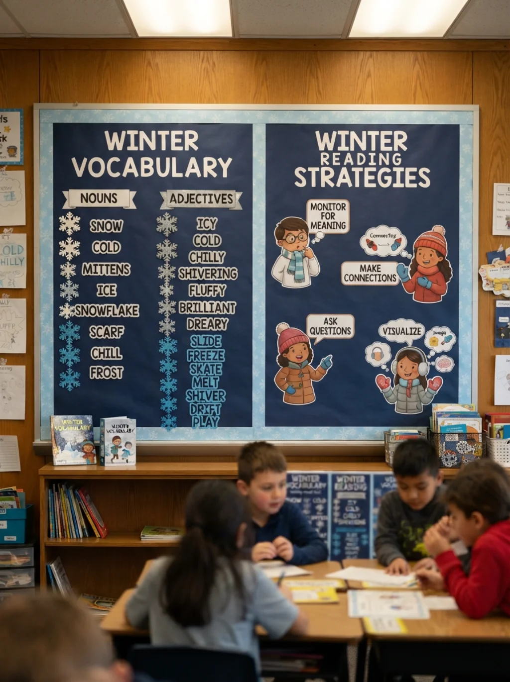 Bulletin Board Designs That Combine Winter Beauty With Learning Power