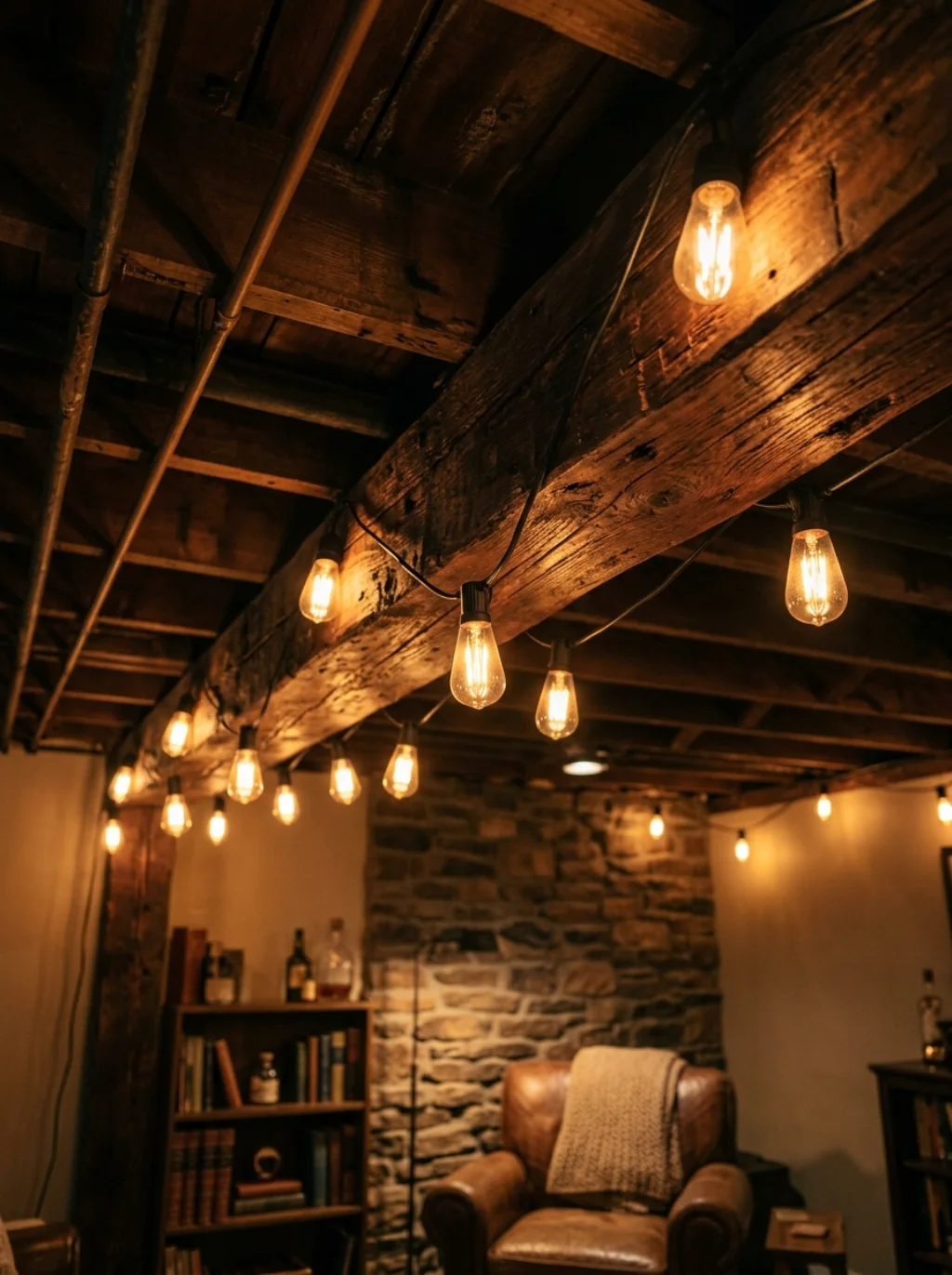 String Lights Replace Harsh Bulbs With a Softer Kind of Glow