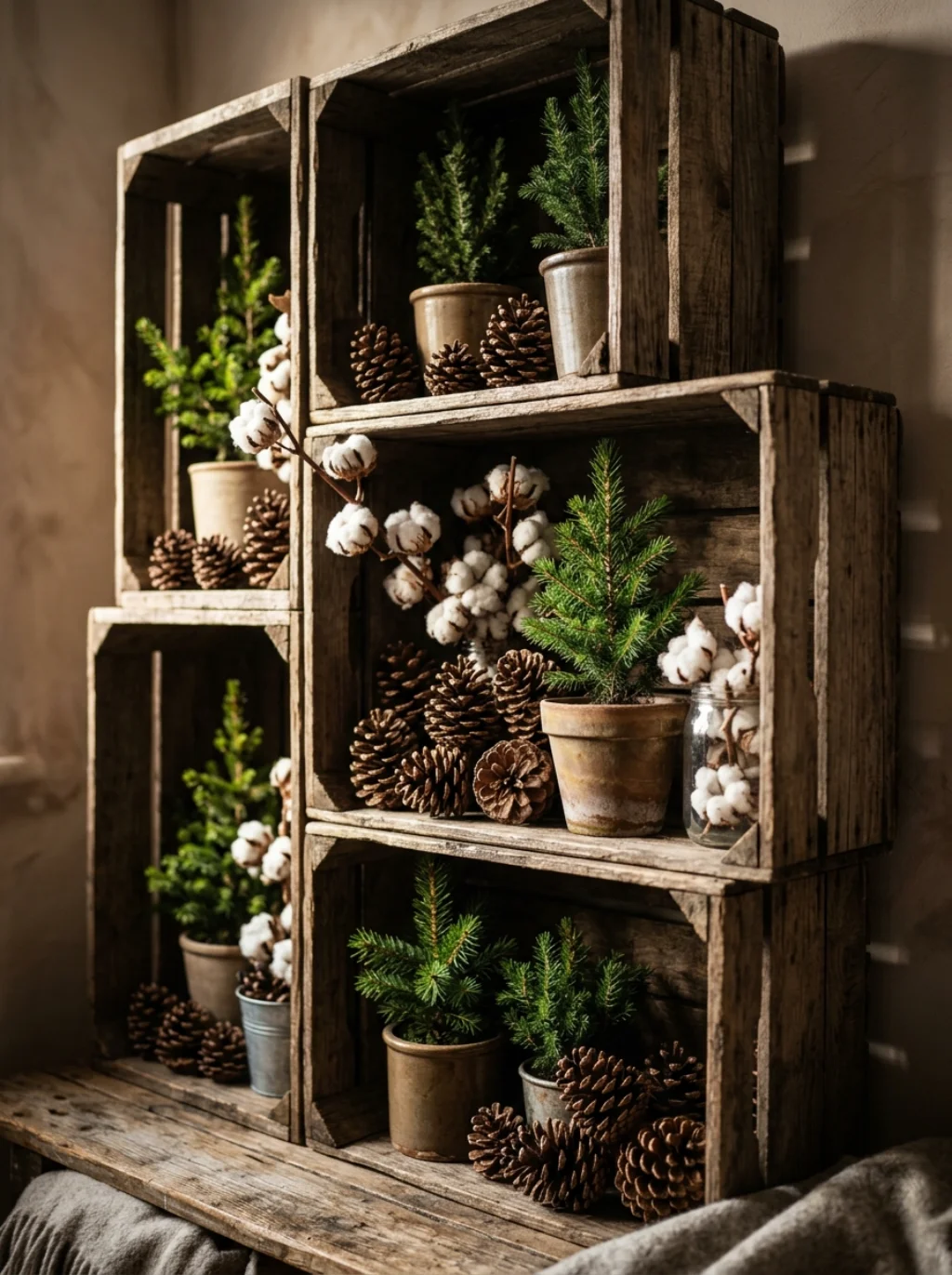 The Forgotten Charm of Wood Crates in Holiday Entryway Design