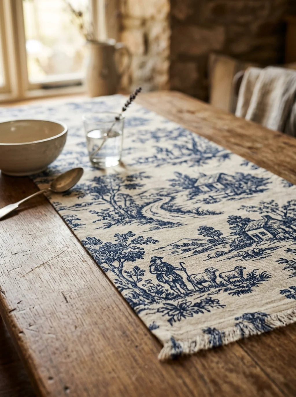Toile Fabric Adds a Layer of Old World Charm Few Tables Have